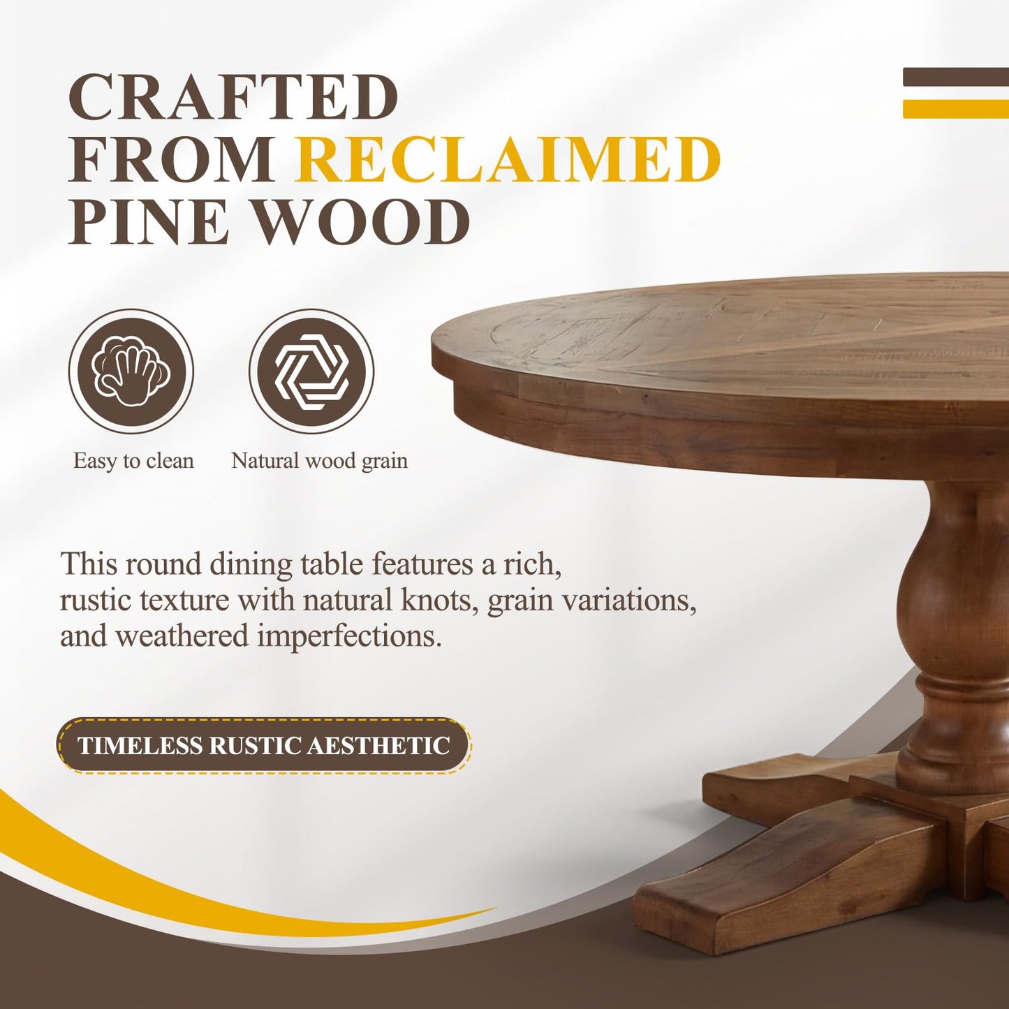 60" Round Dining Kitchen Table