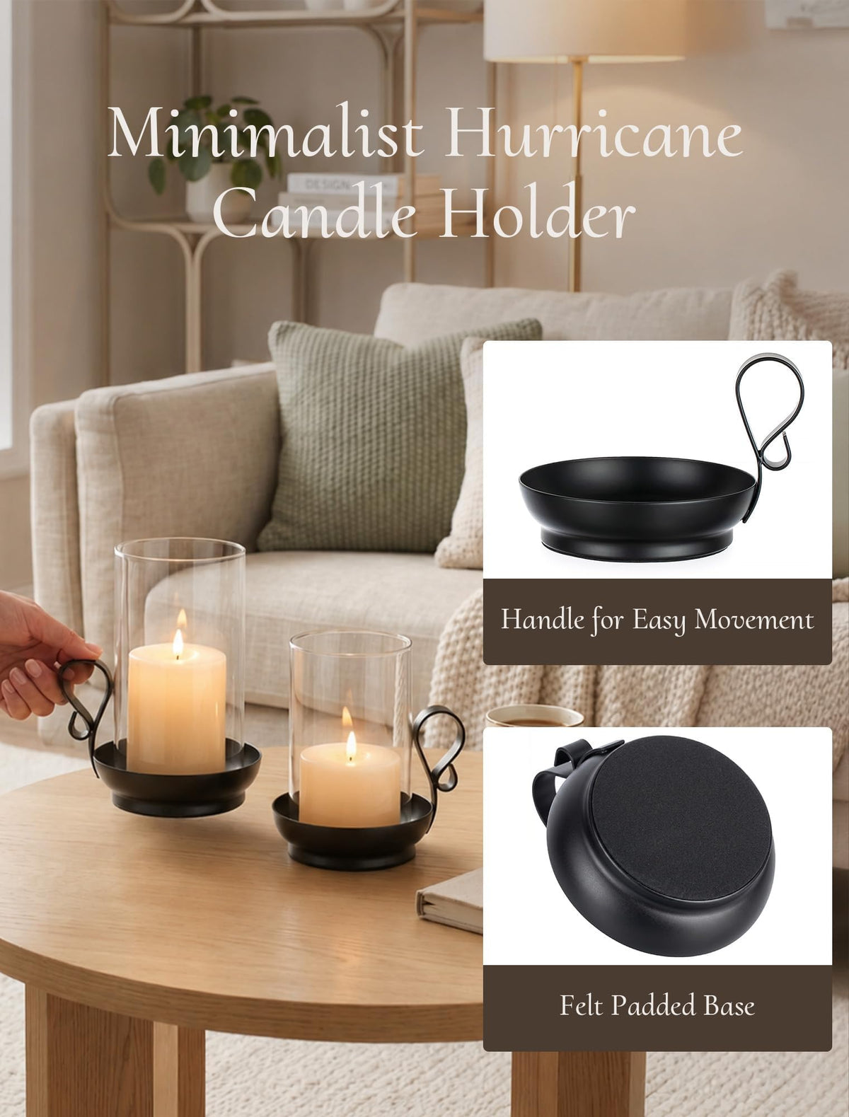 Hurricane Glass Candle Holder Set of 2