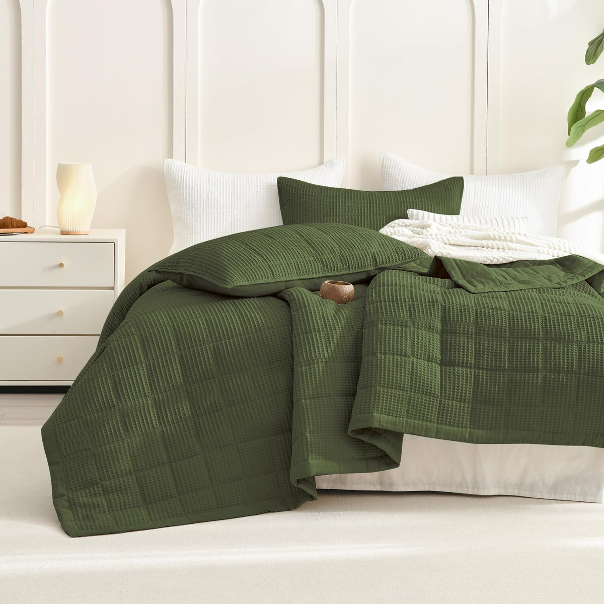 Oversized Waffle Weave Lightweight Coverlets_3 Pieces