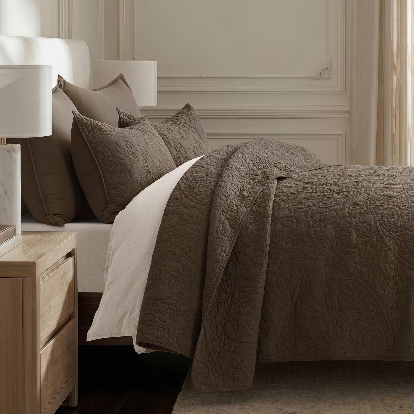 100% Cotton Scallop Quilt Set