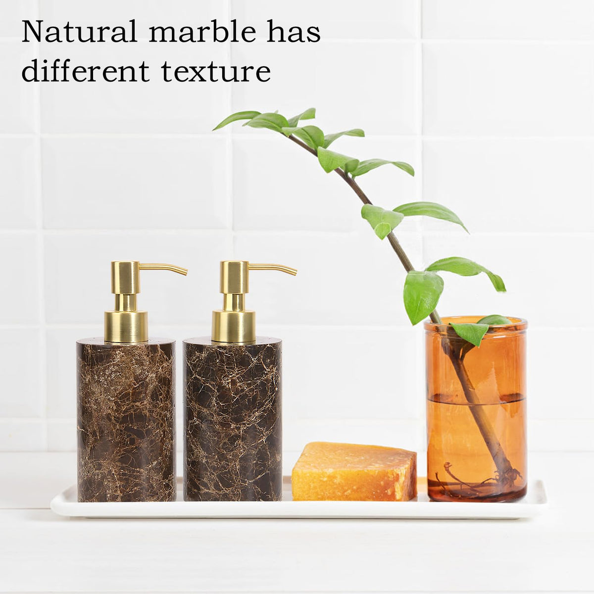 Natural Calacatta Viola Marble Soap Dispenser
