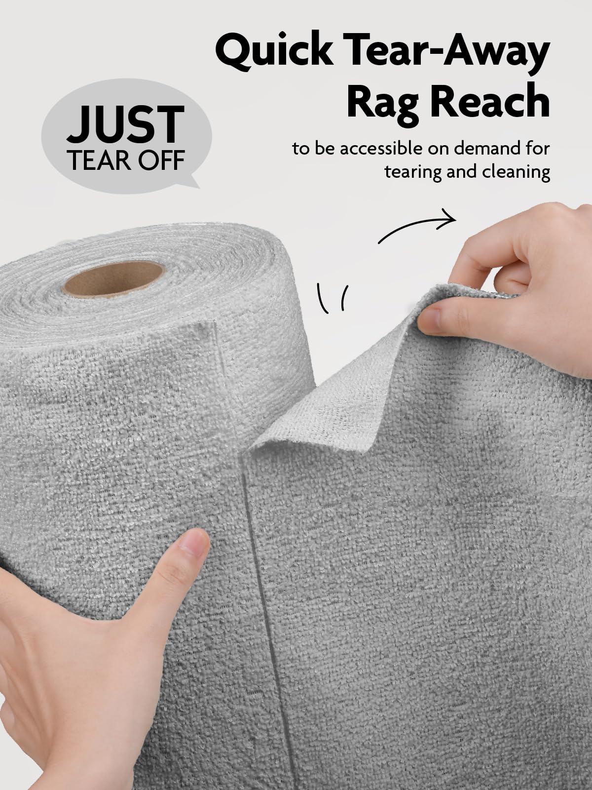 Fantasticlean Microfiber Cleaning Cloth Roll -60 Pack, Tear Away Microfiber Towels, 12" x 12", Reusable, Washable, Scratch Free, Ultra Absorbent Dishcloth for All-Around Cleaning (Beige & Tan)