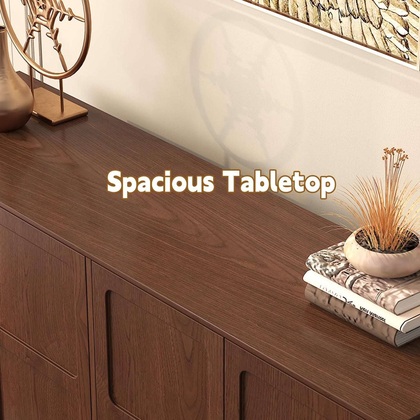 58" Mid-Century Modern Sideboard Buffet Cabinet with Storage