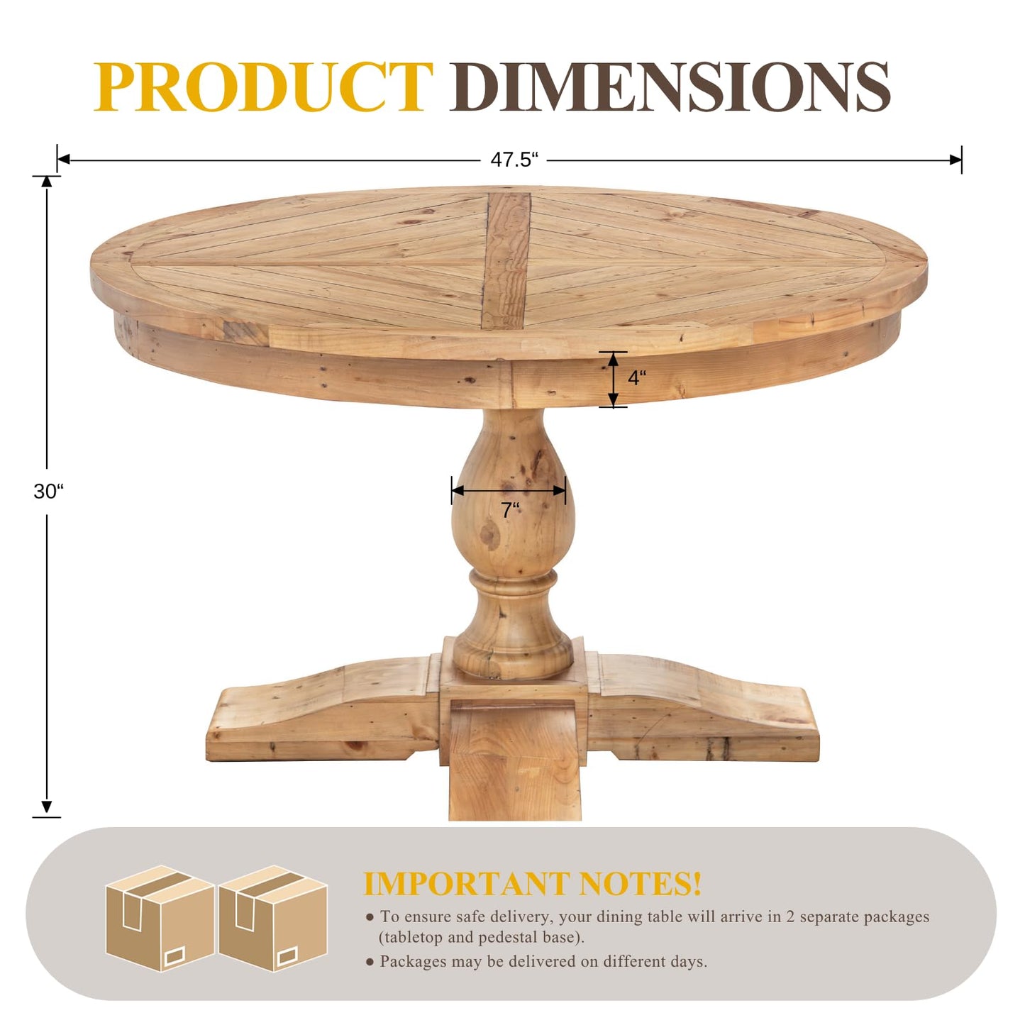 60" Round Dining Kitchen Table