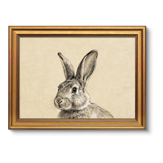 VIYYIEA Vintage Gold Framed Canvas Wall Art, Easter Bunny Wall Decor, Little White Rabbit Canvas Oil Painting Poster for Rustic Easter, for Kids Room, Bedroom, Kitchen, Shelf, Bathroom, 12x16Inch