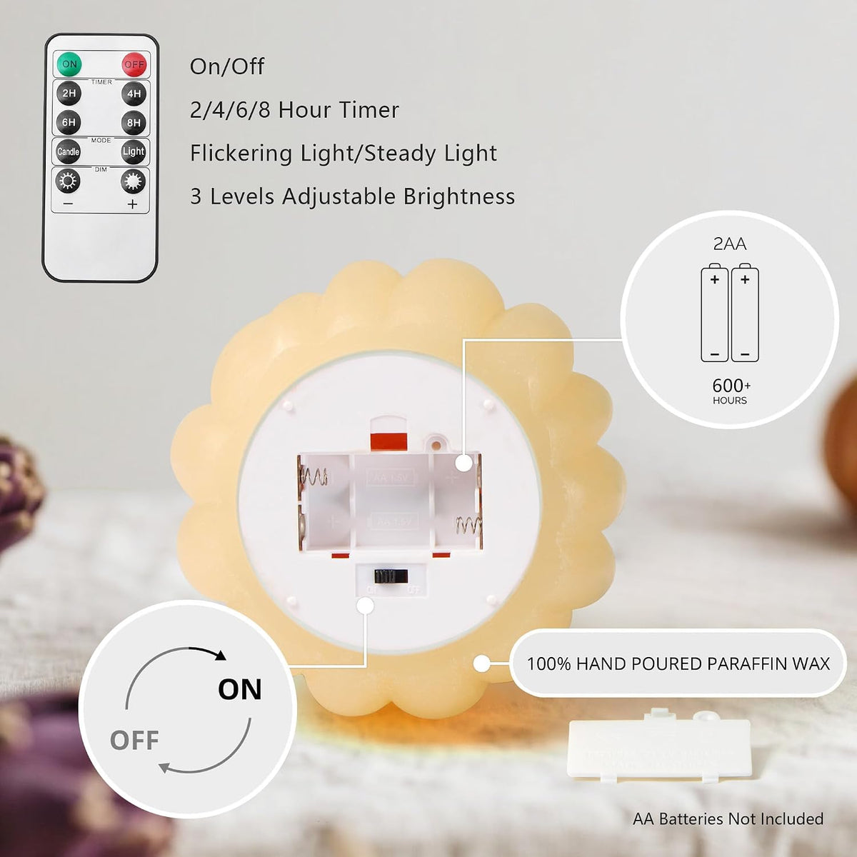 Flameless Pumpkin Candle with Remote