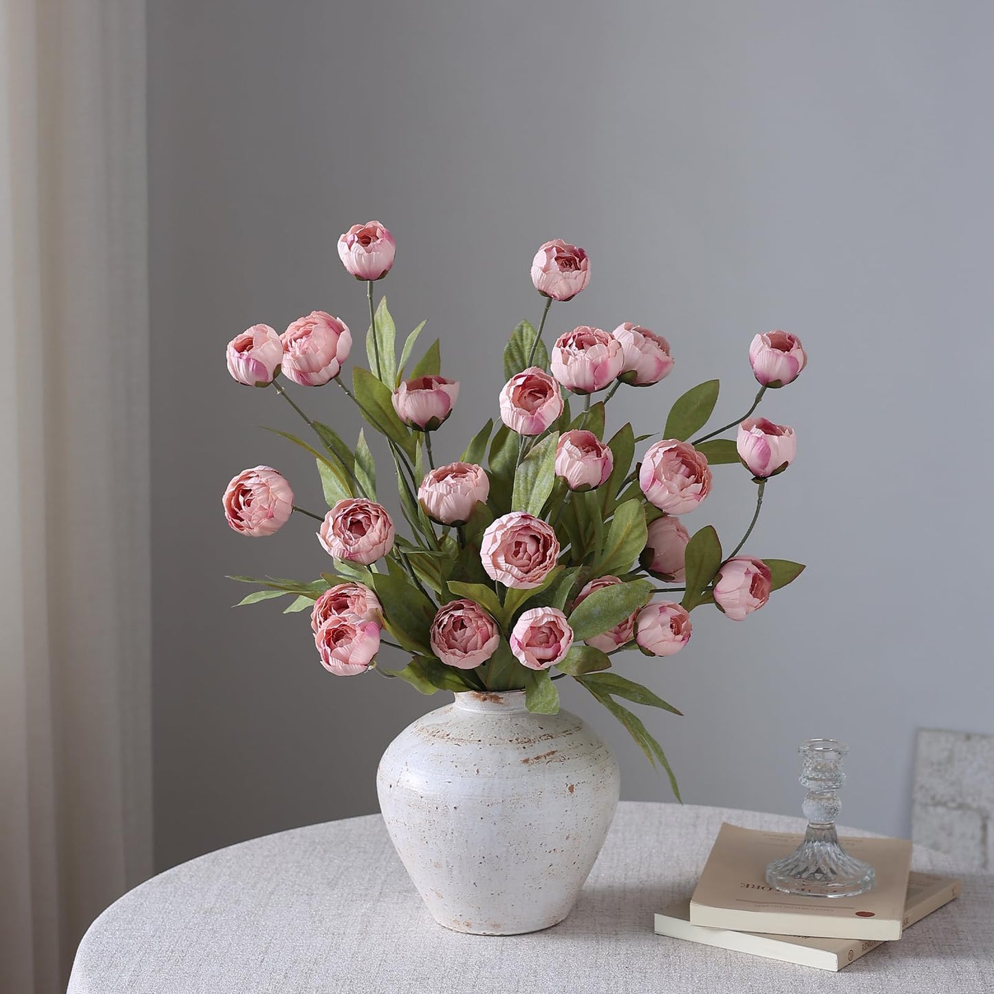 6 Pcs Faux Silk Peony Artificial Flowers 27" Stems