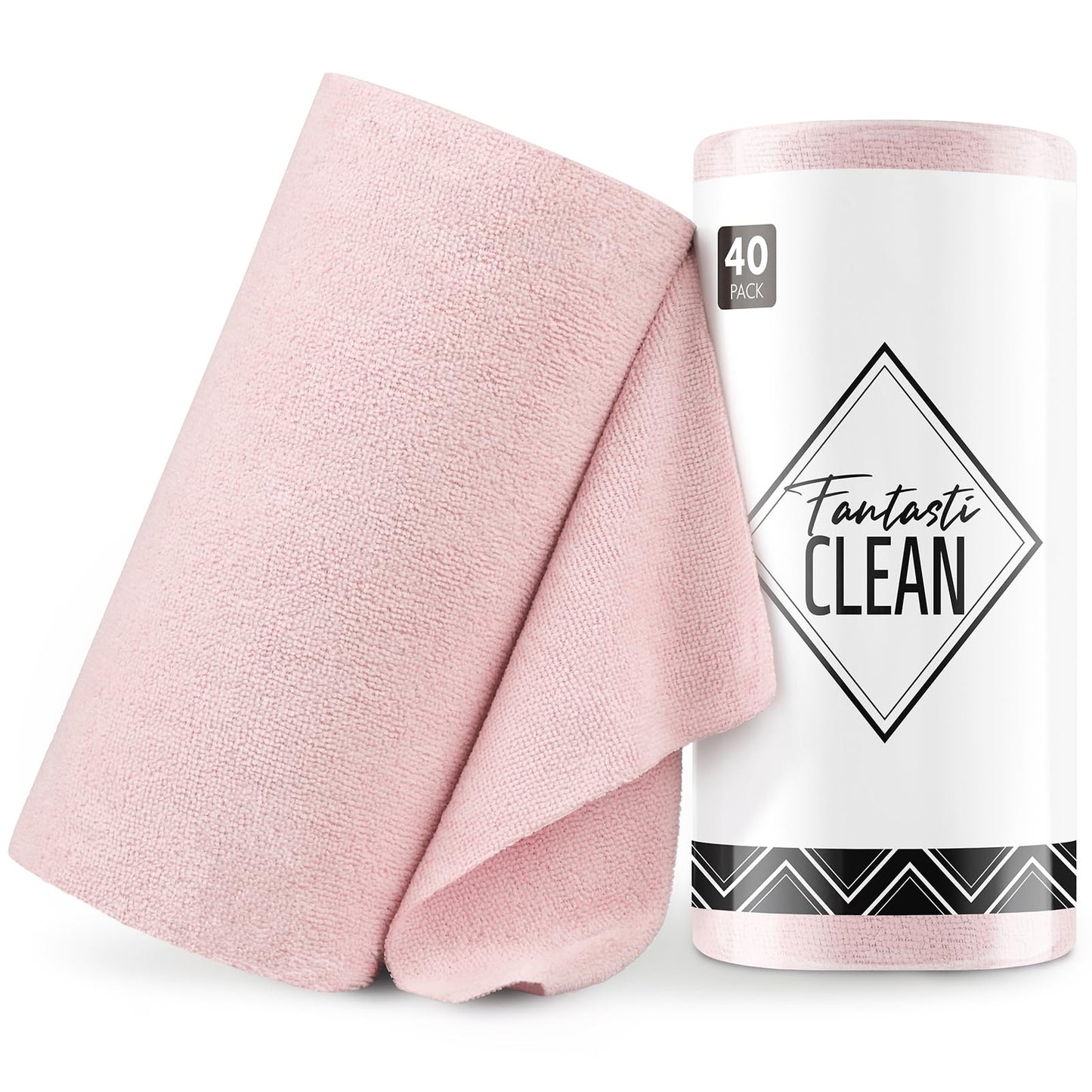 Fantasticlean Microfiber Cleaning Cloth Roll -60 Pack, Tear Away Microfiber Towels, 12" x 12", Reusable, Washable, Scratch Free, Ultra Absorbent Dishcloth for All-Around Cleaning (Beige & Tan)