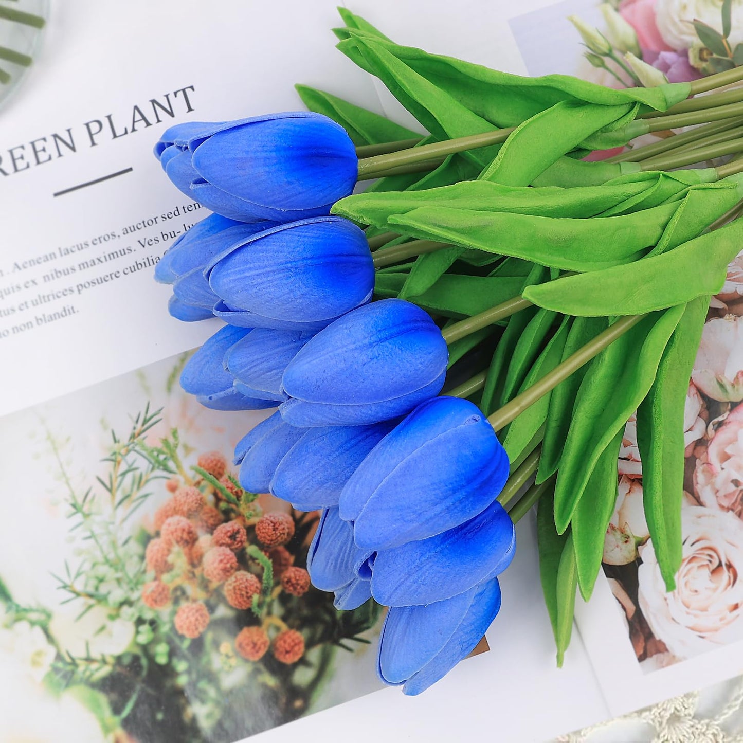 Beferr White Tulips Artificial Flowers 18Pcs Faux Silk Tulip Real Touch Tulip Fake Flowers Bouquets Arrangements for Mother's Day Easter Spring Flowers Gifts Home Table Decor
