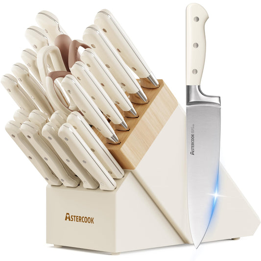 22-Piece Kitchen Knife Set with Block