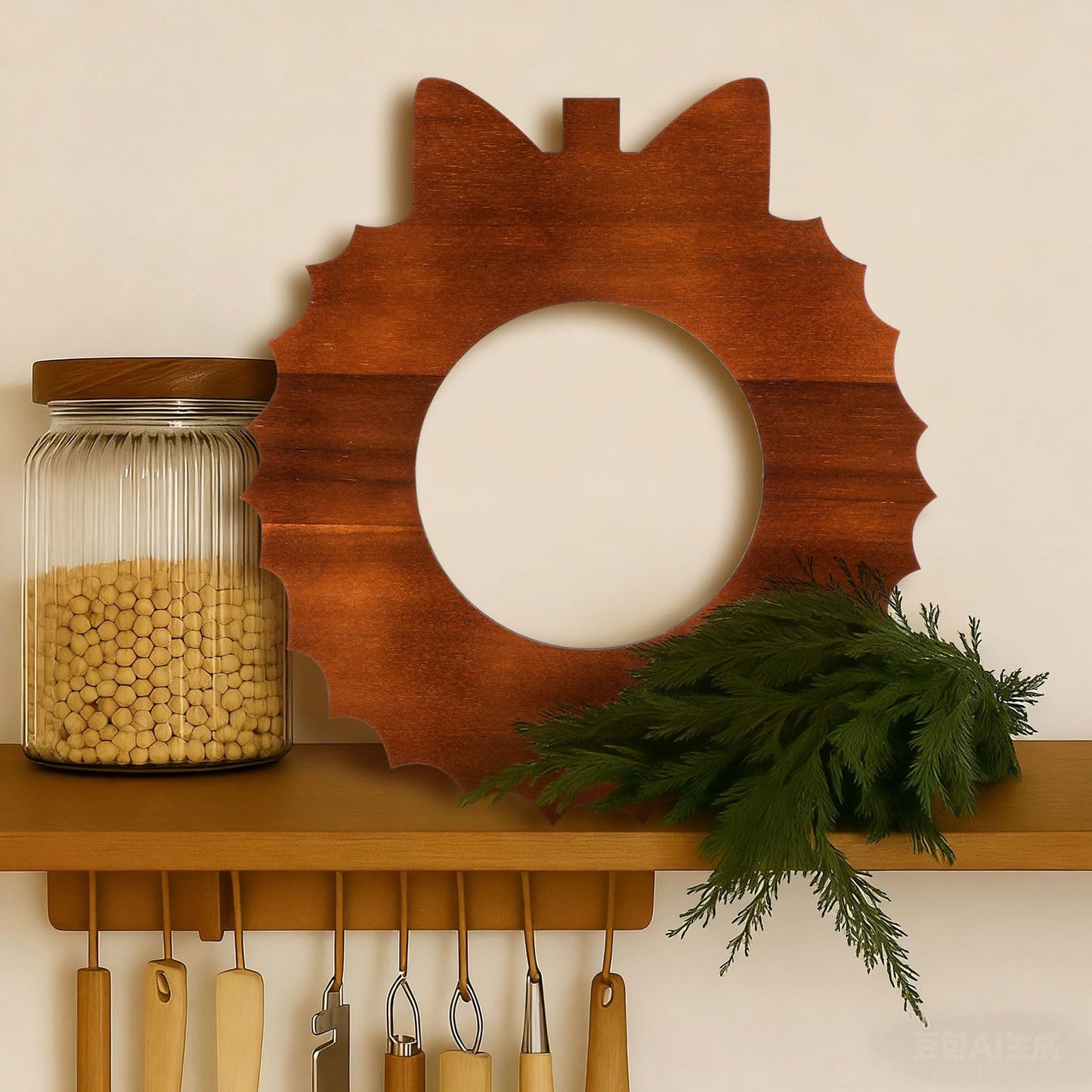 Novabright Scalloped Shaped Wood Cutting Board Wooden Serving Tray Farmhouse Kitchen Decoration for Holiday Party Accessories Table Home Shelf Dining Room Gifts(dark Brown, 1 Pcs)