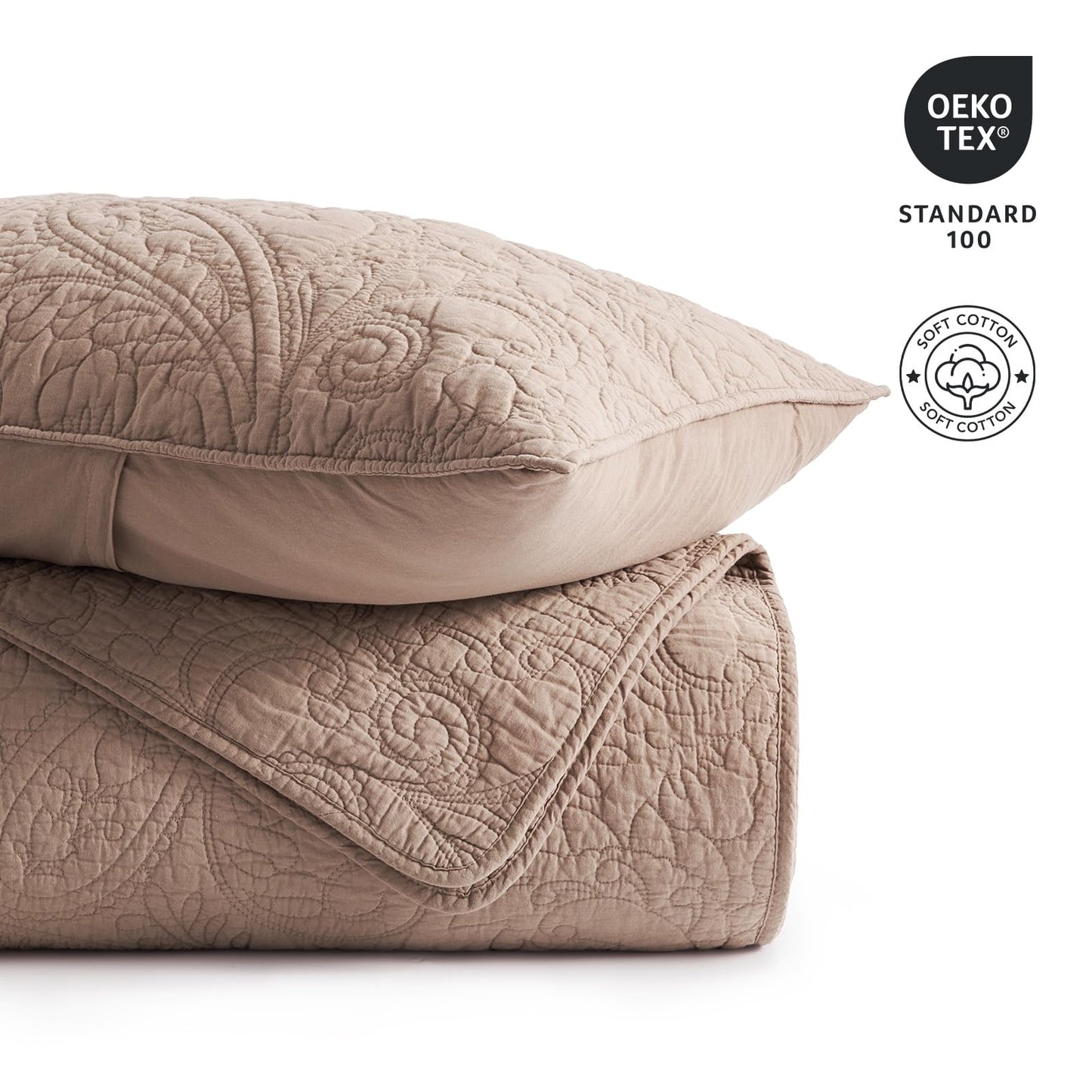 100% Cotton Scallop Quilt Set