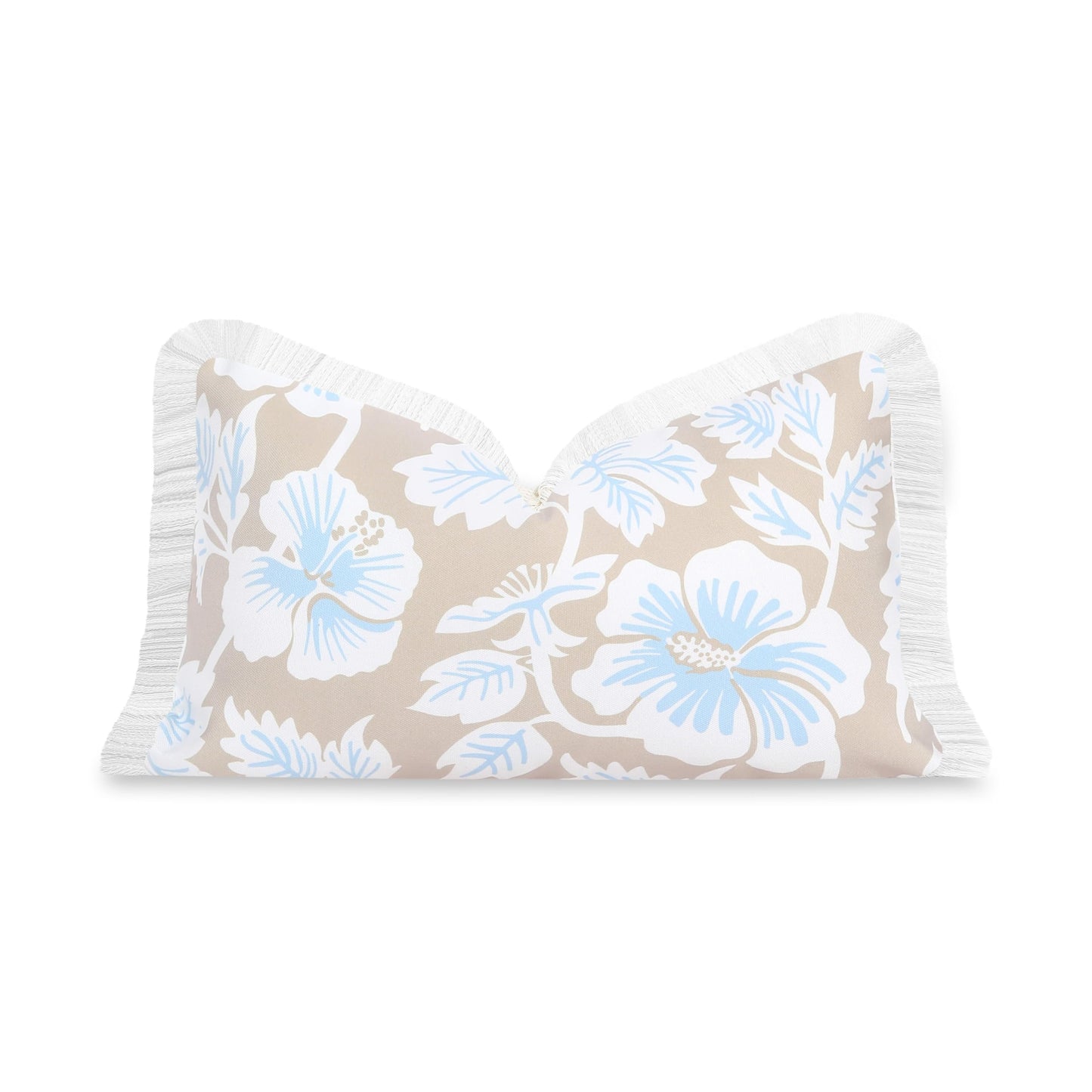 Indoor Outdoor Scalloped Lumbar Pillow Cover 12"x20"