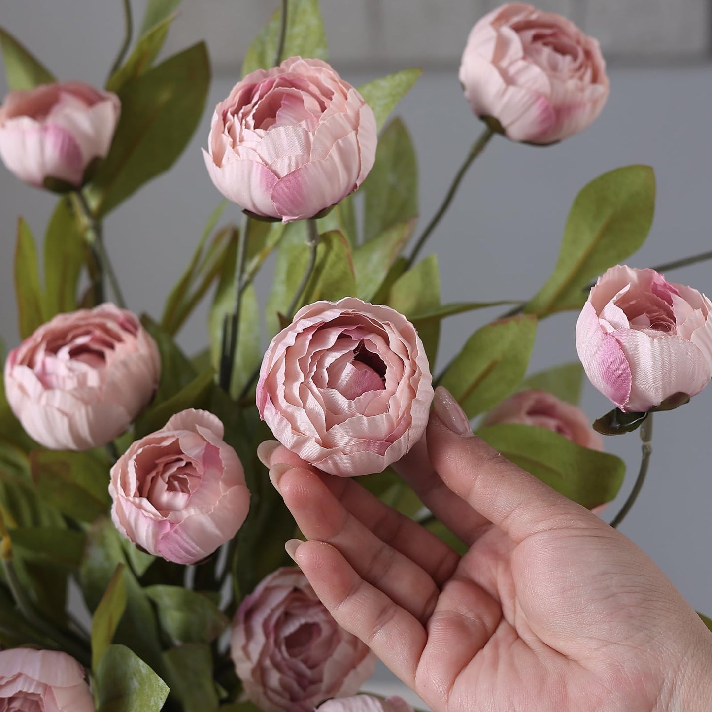 6 Pcs Faux Silk Peony Artificial Flowers 27" Stems