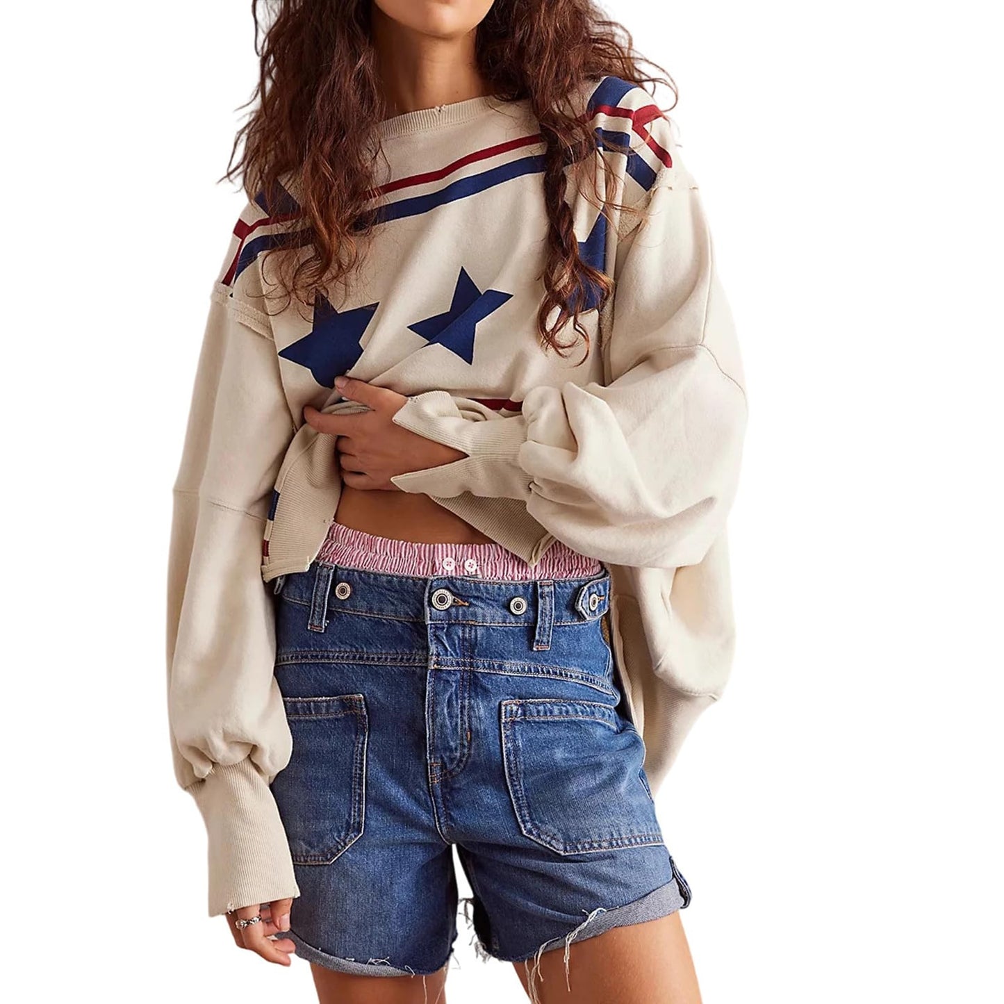 Womens Vintage Oversized Graphic Cute Crewneck Sweatshirt Y2k Loose Fit Aesthetic Retro Pullover Going Out Tops