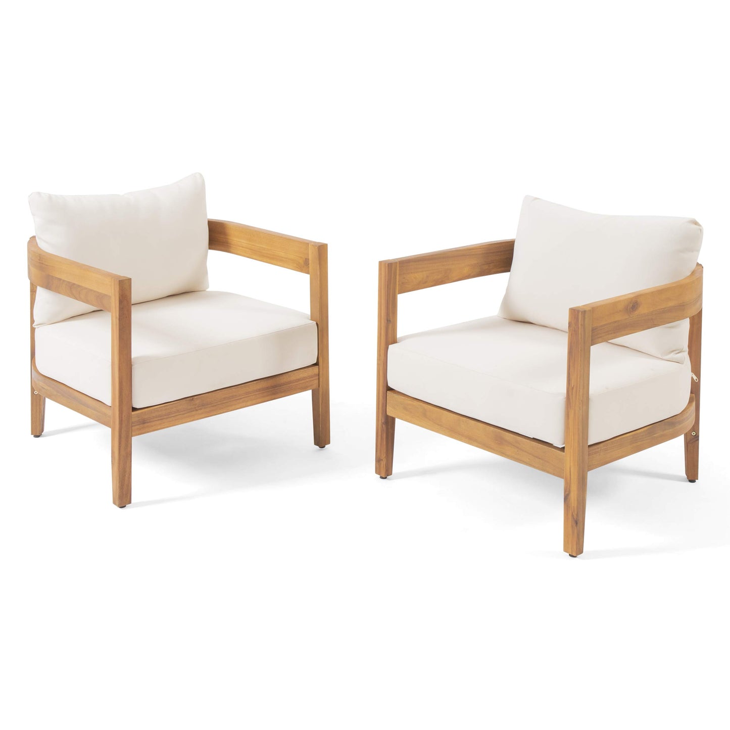 Outdoor Club Chairs with Cushions (Set of 2)