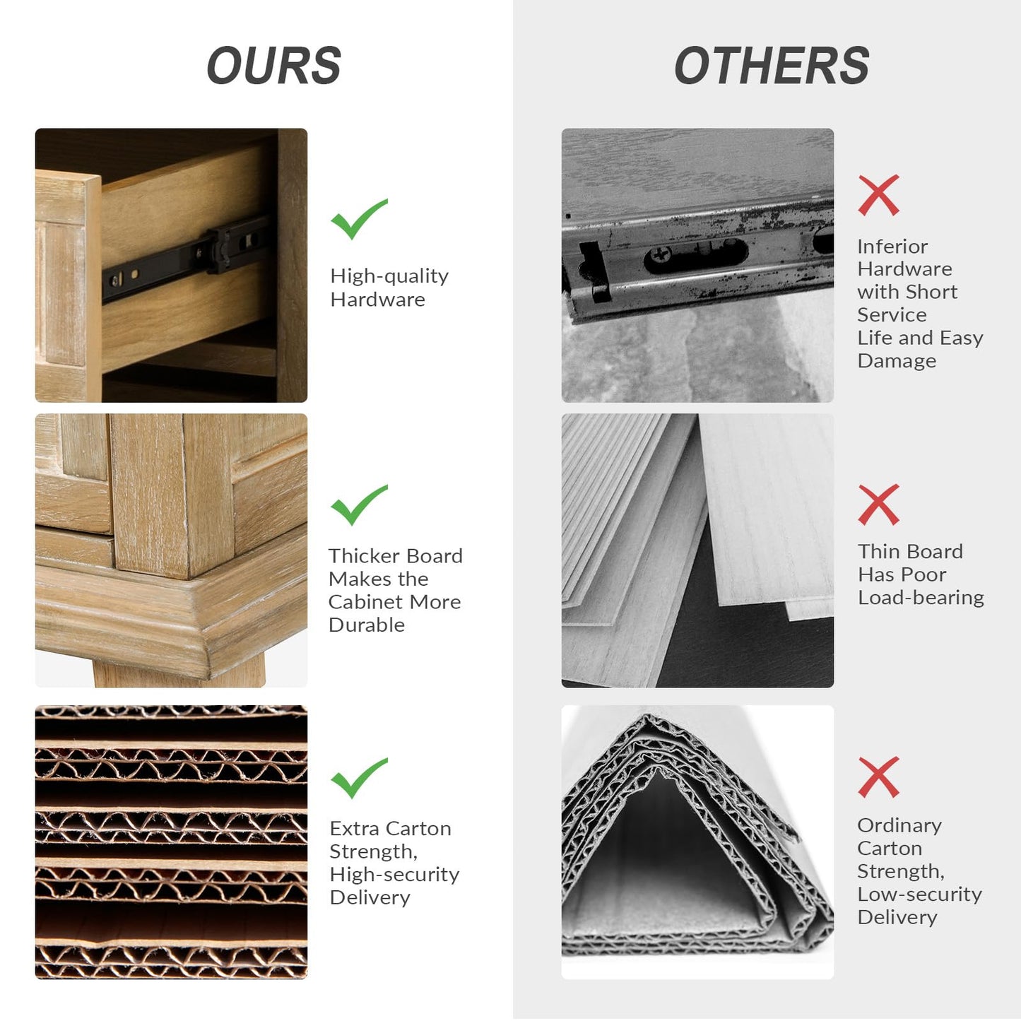 Solid Wood 3 Drawer End Table with Tray
