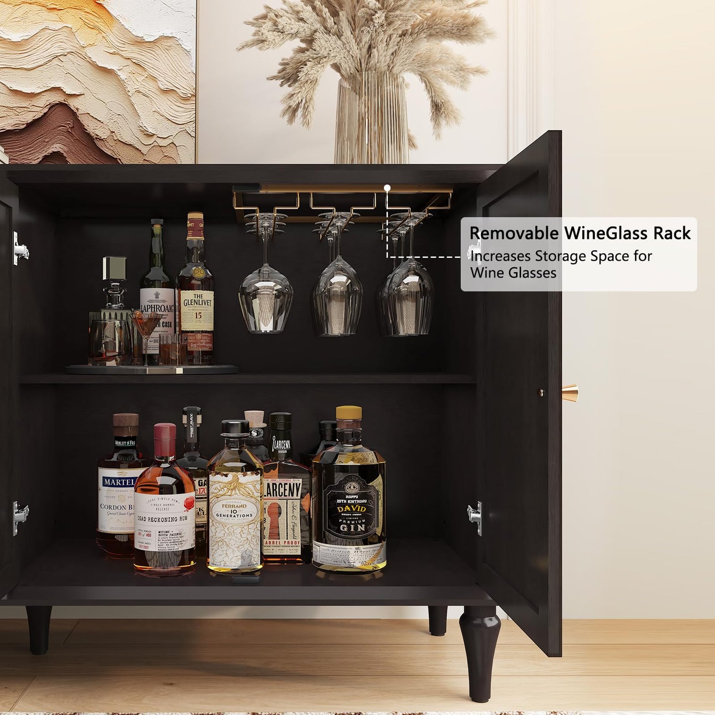 58" Mid-Century Modern Sideboard Buffet Cabinet with Storage