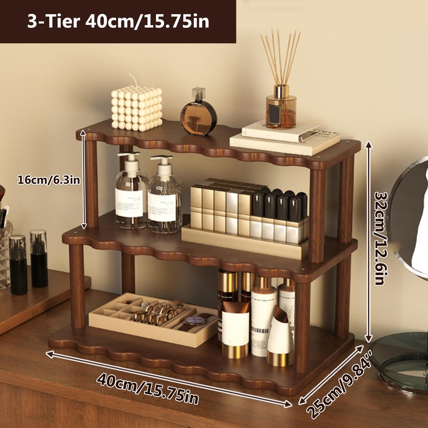Wooden Mug Holder Countertop Cabinet