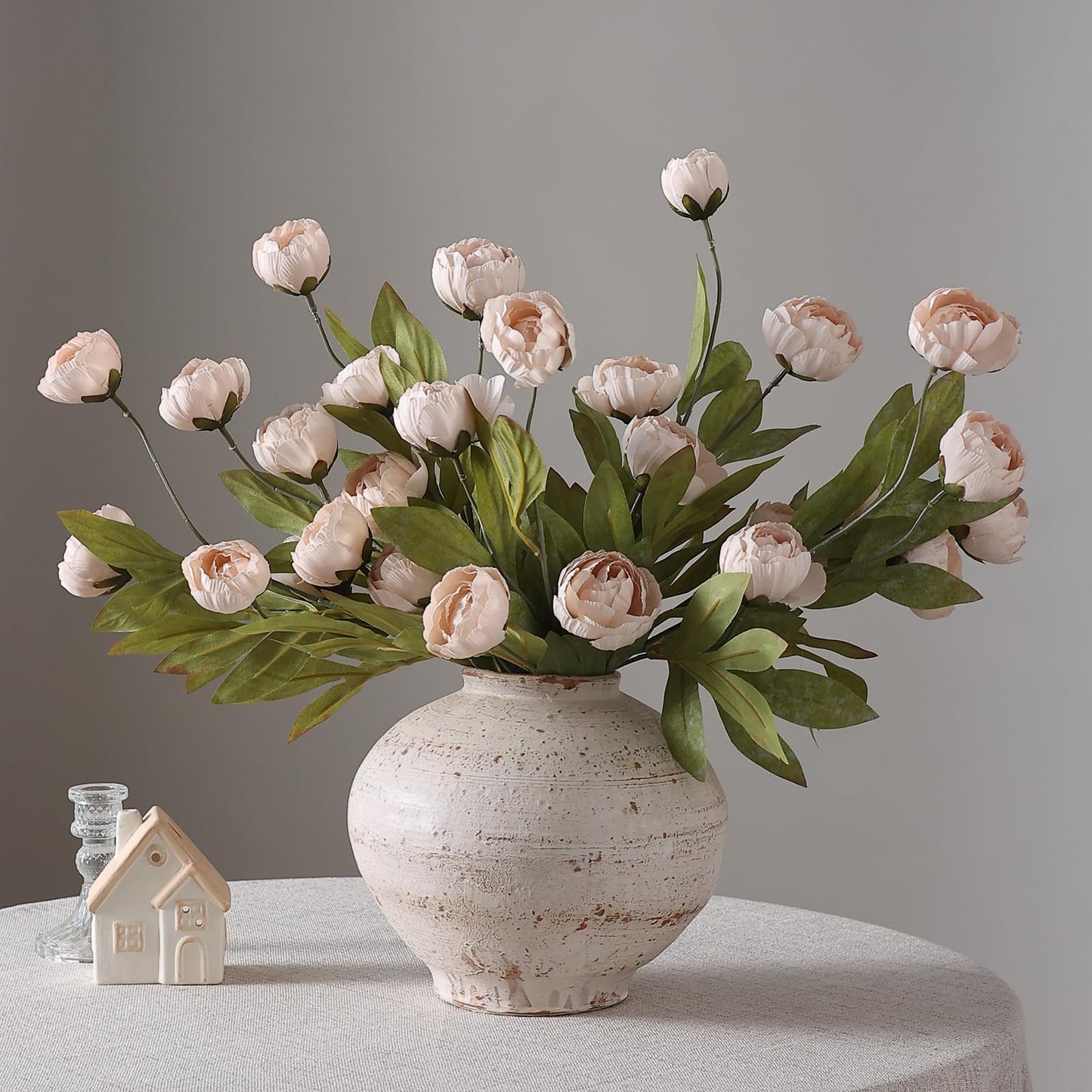 6 Pcs Faux Silk Peony Artificial Flowers 27" Stems