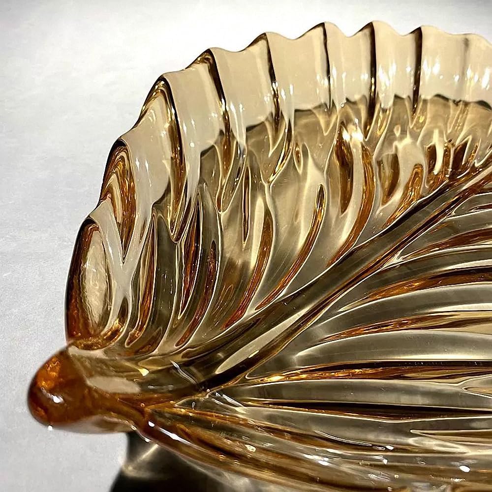 Gold Crystal Glass Leaf-shaped Bowl