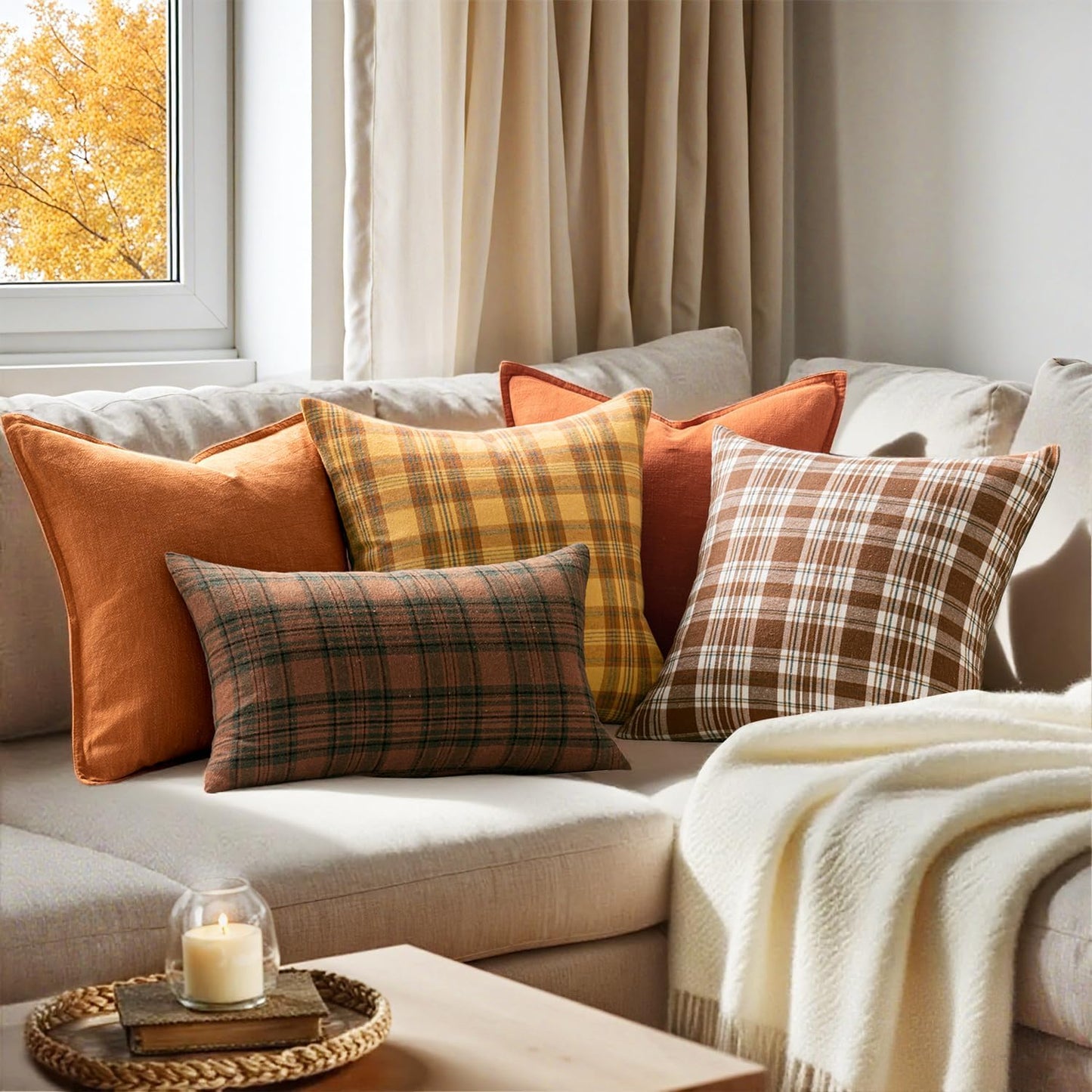 Fall Plaid Pillow Covers