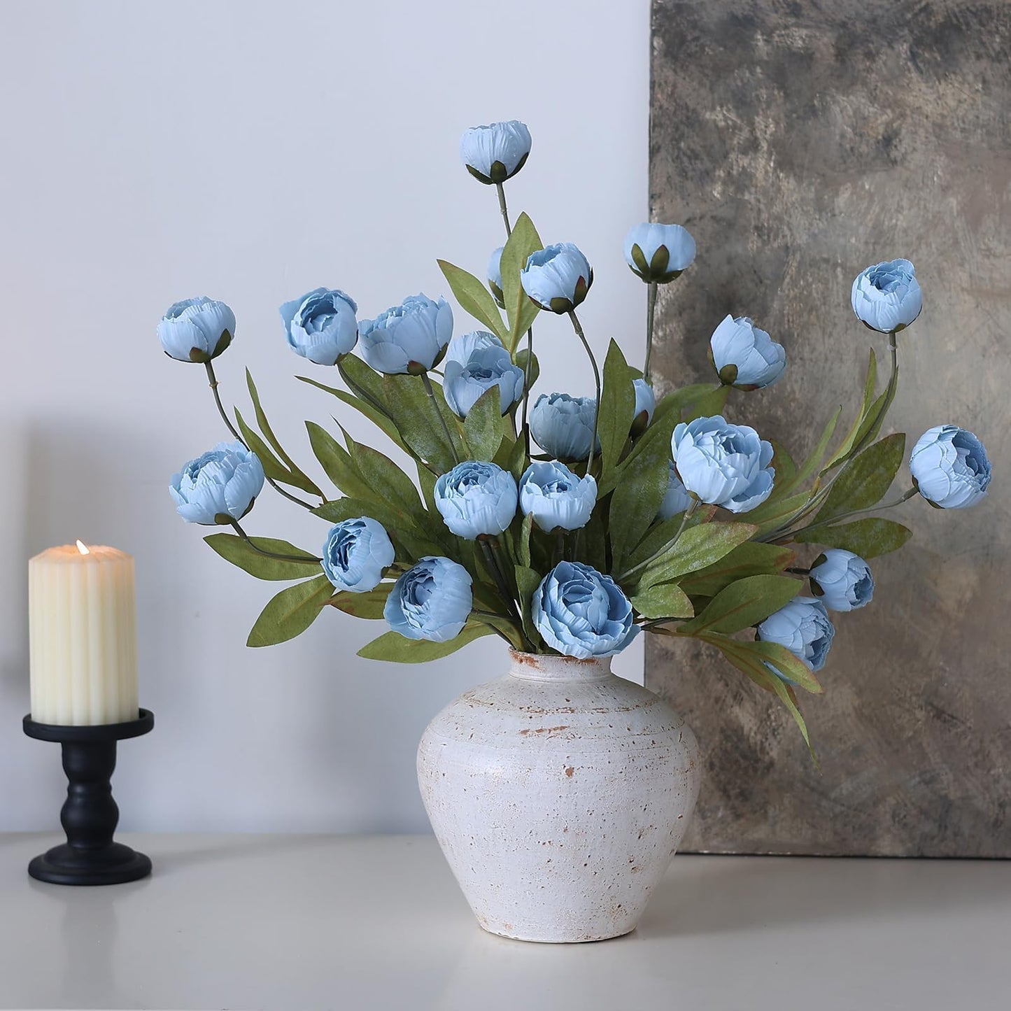 6 Pcs Faux Silk Peony Artificial Flowers 27" Stems