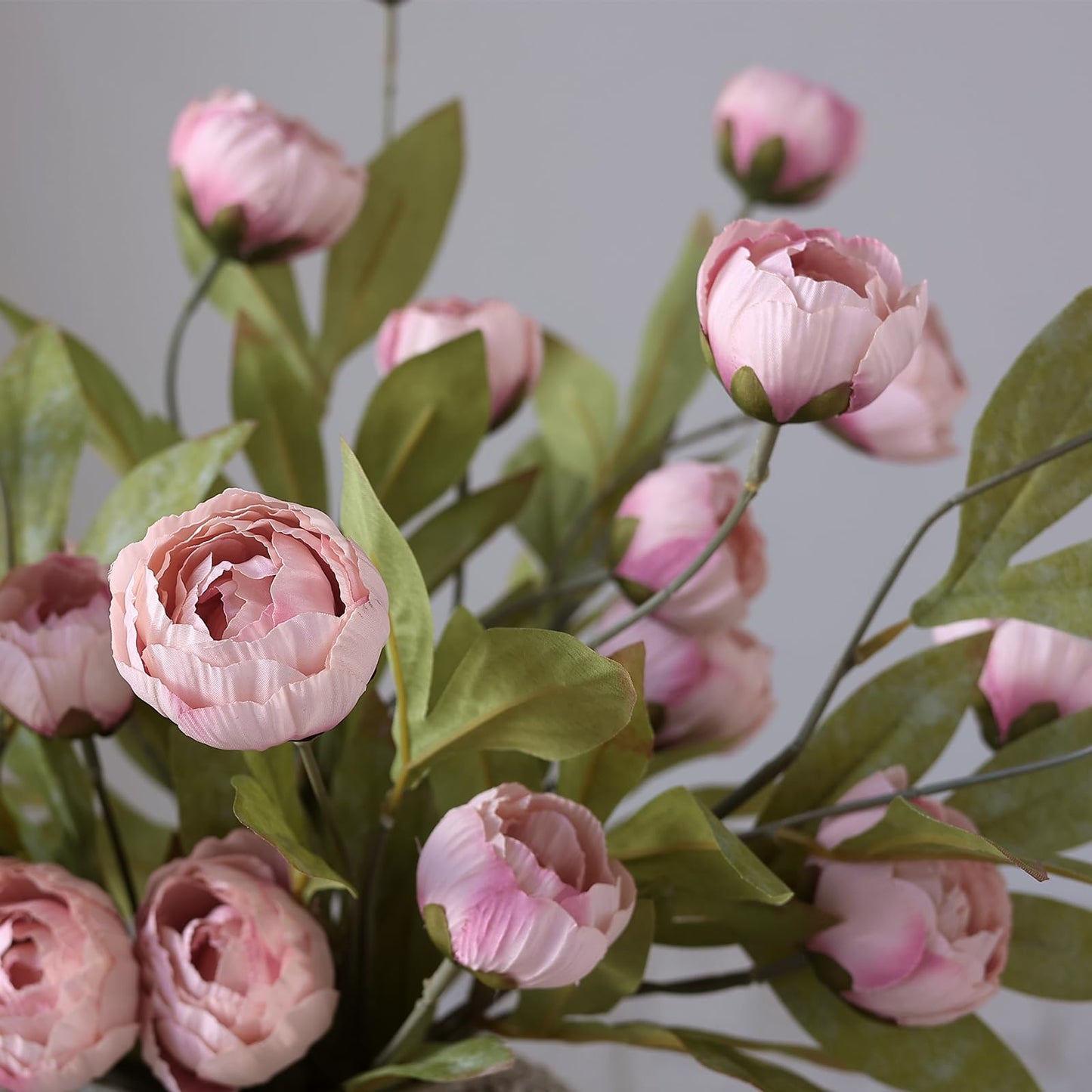 6 Pcs Faux Silk Peony Artificial Flowers 27" Stems