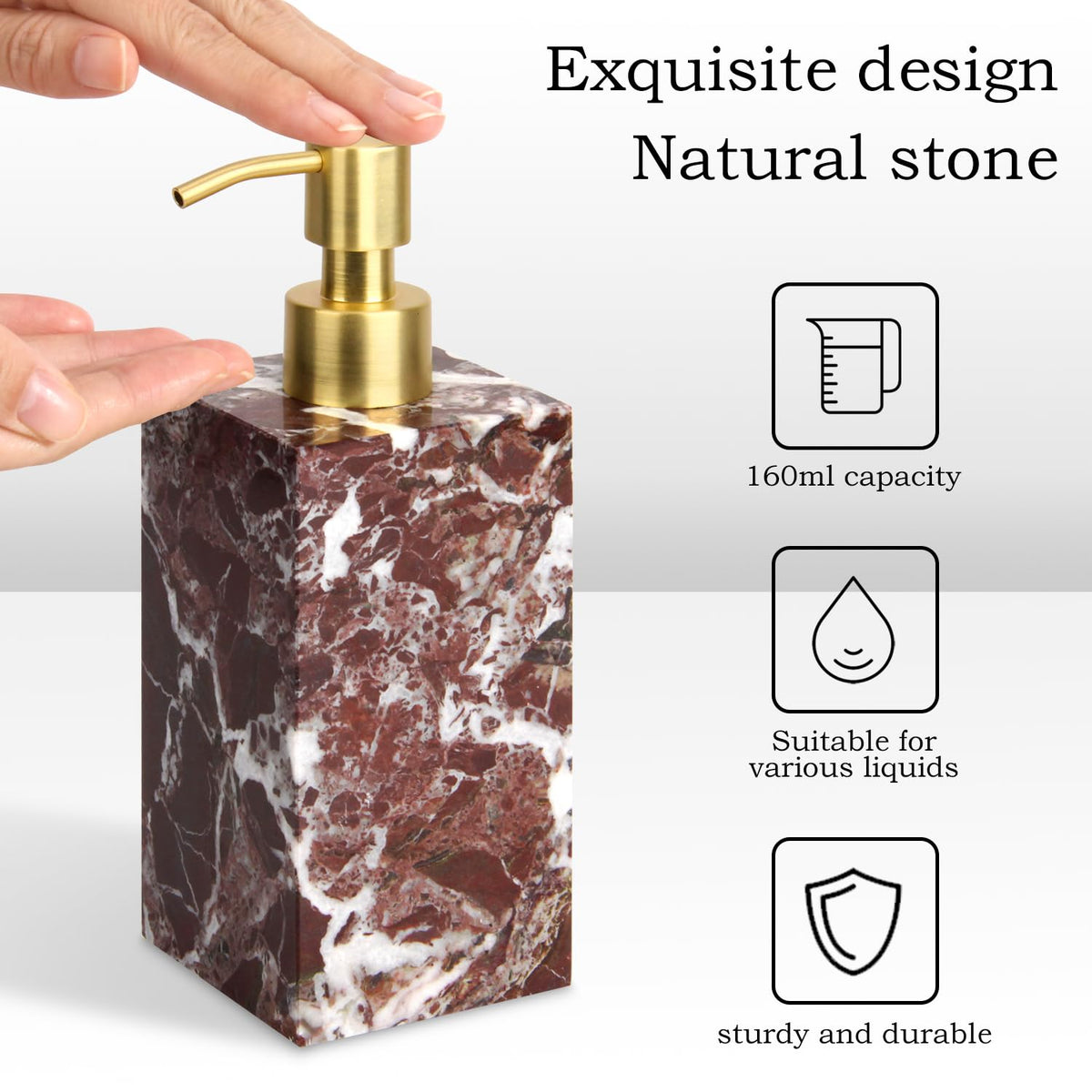 Natural Calacatta Viola Marble Soap Dispenser