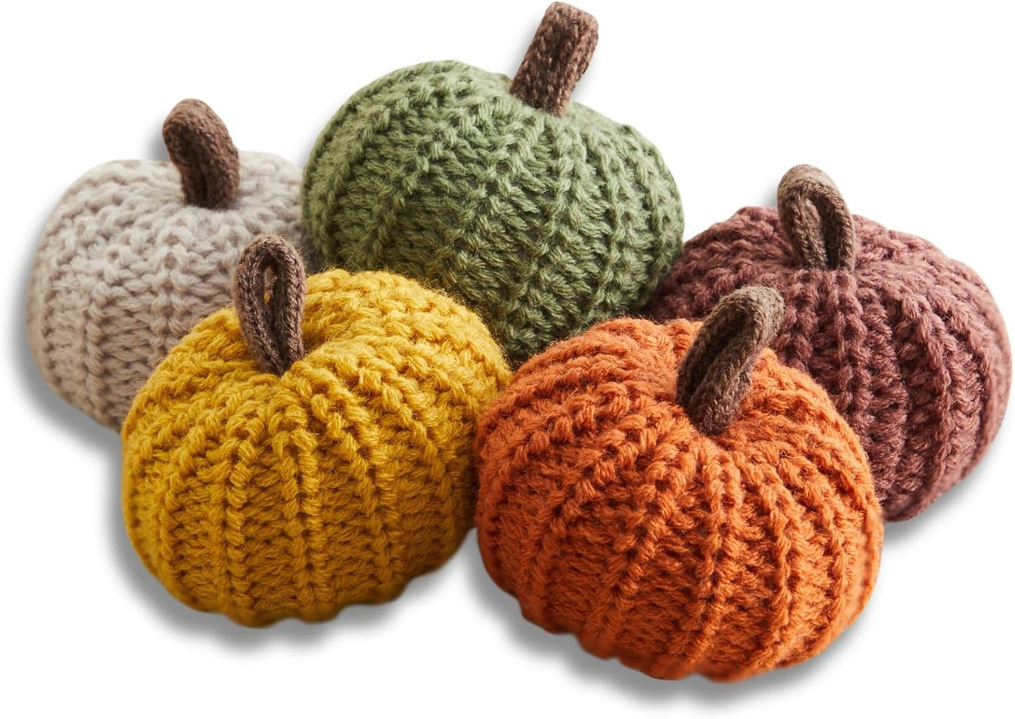 Set of 3 Cozy Knit Pumpkins