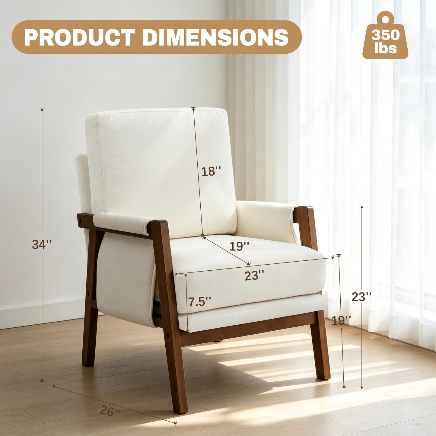 Modern Accent Armchair_Solid Wood