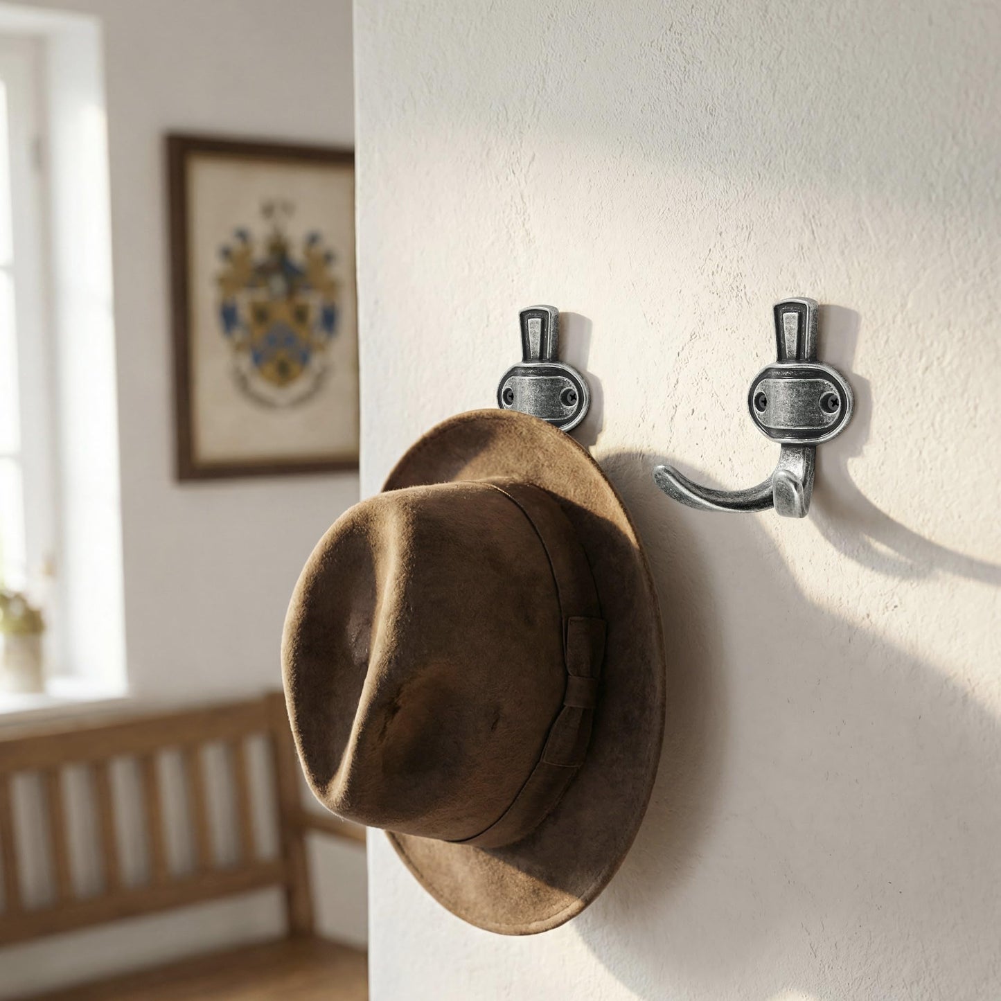 TUNNY 5 Pack Coat Hooks - Antique Brass Coat Hooks,Heavy Duty Hooks- wall Hook for Hanging Towel,Purse, Robe, Backpack, Jacket, Clothes - for Bathroom,Dorm, Closet, Kitchen