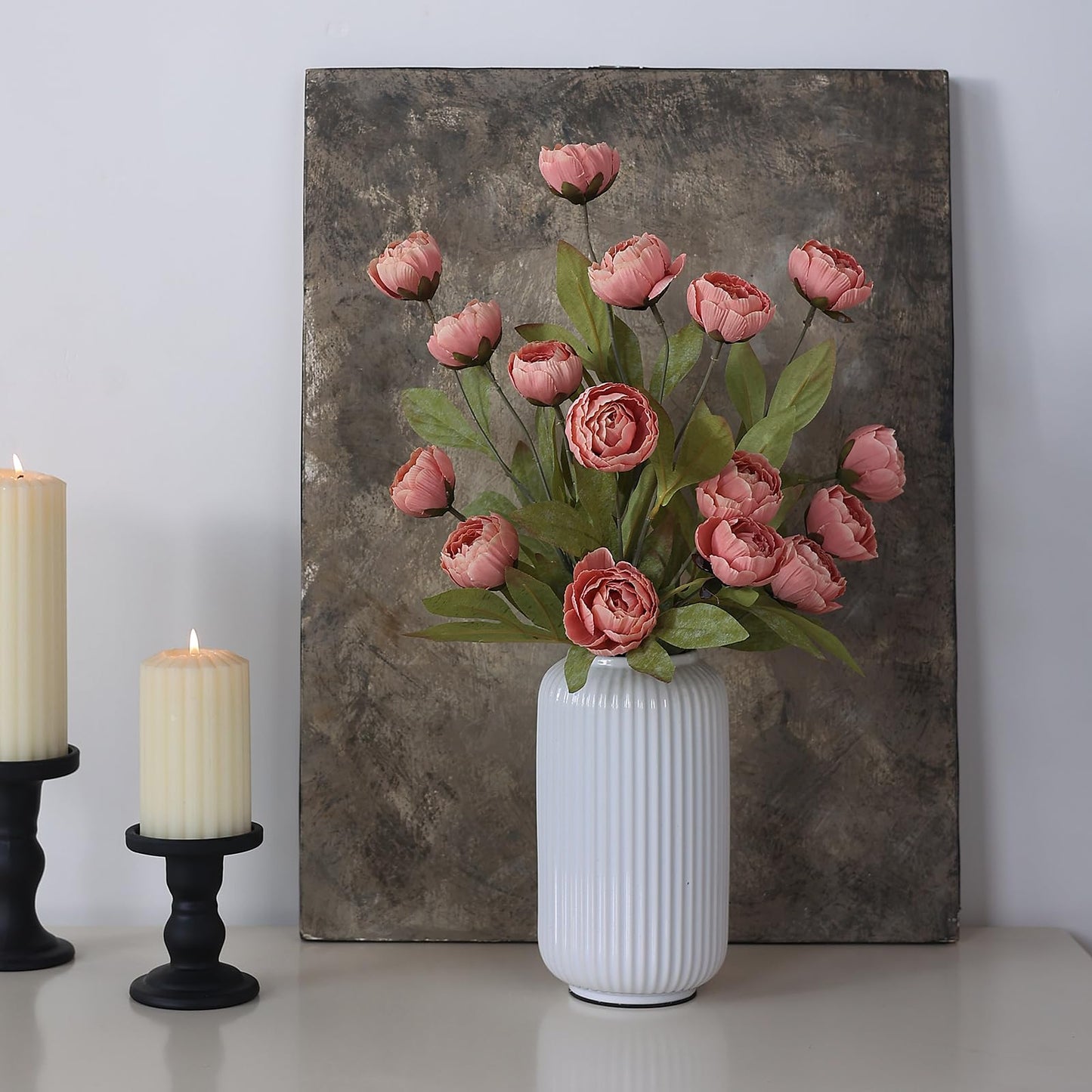 6 Pcs Faux Silk Peony Artificial Flowers 27" Stems
