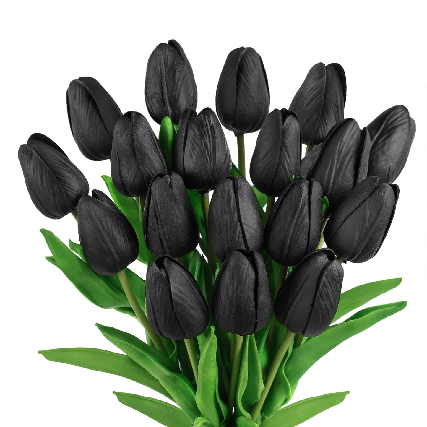 Beferr White Tulips Artificial Flowers 18Pcs Faux Silk Tulip Real Touch Tulip Fake Flowers Bouquets Arrangements for Mother's Day Easter Spring Flowers Gifts Home Table Decor