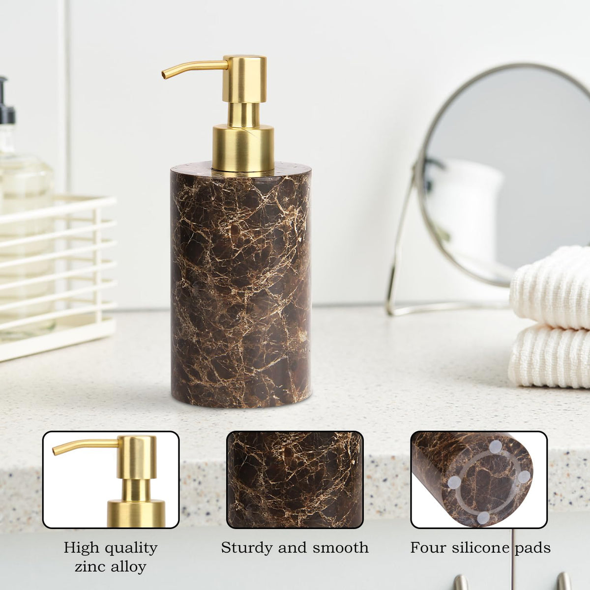 Natural Calacatta Viola Marble Soap Dispenser
