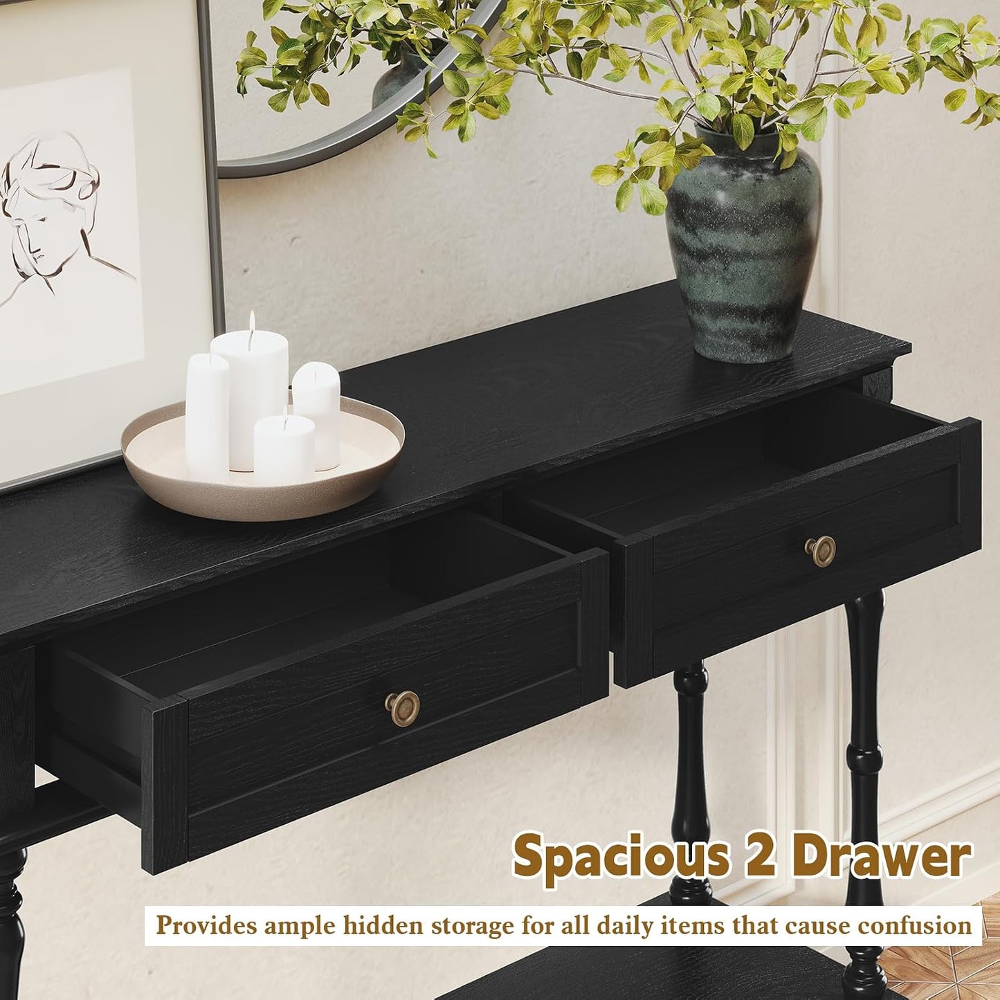 Console Table with 2 Drawers