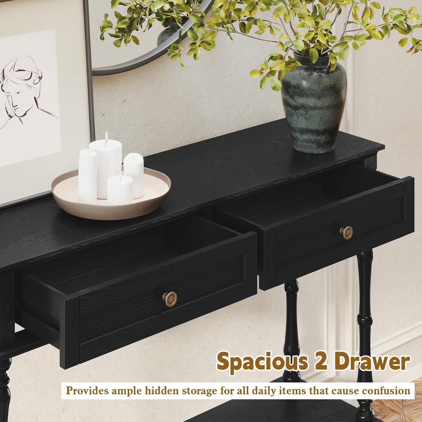 Console Table with 2 Drawers