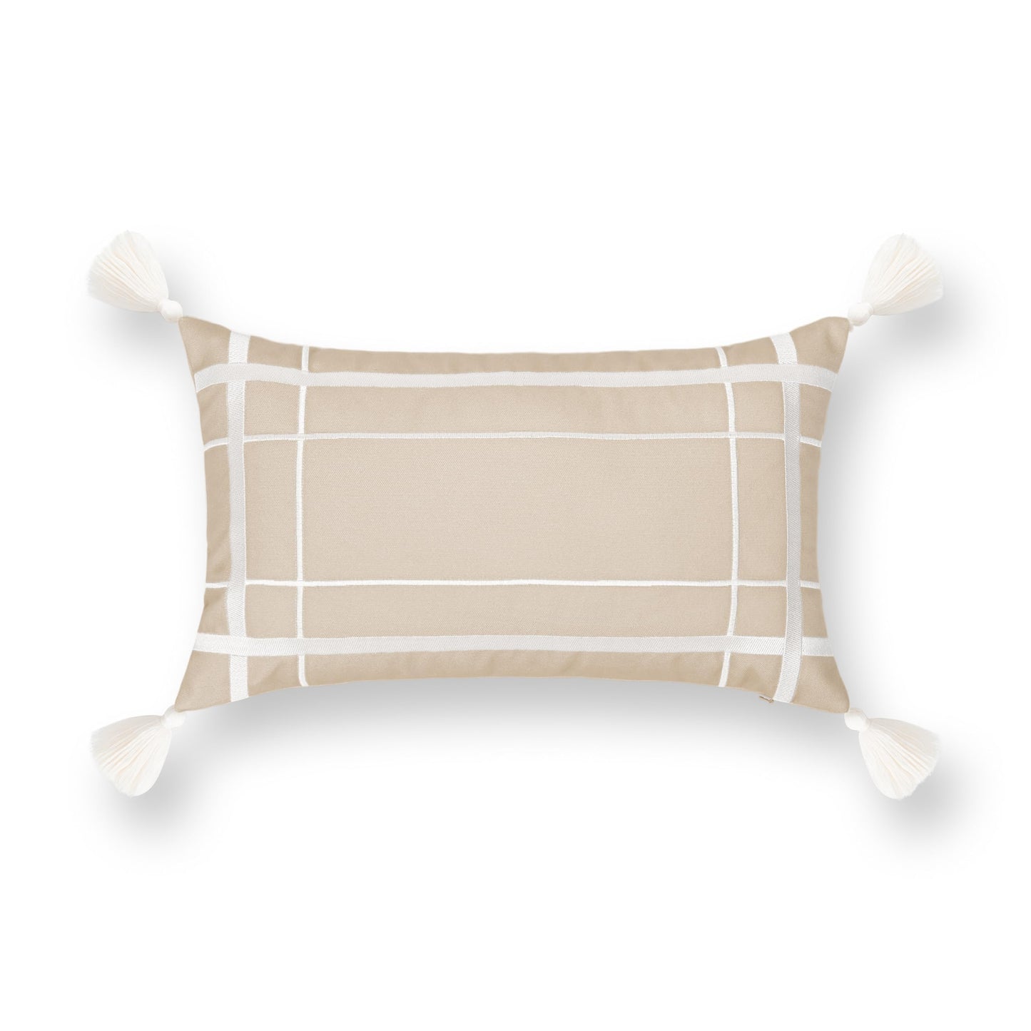 Indoor Outdoor Scalloped Lumbar Pillow Cover 12"x20"