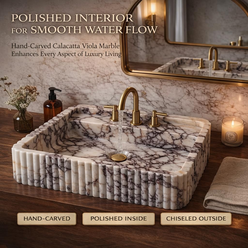 Calacatta Viola Marble Sink