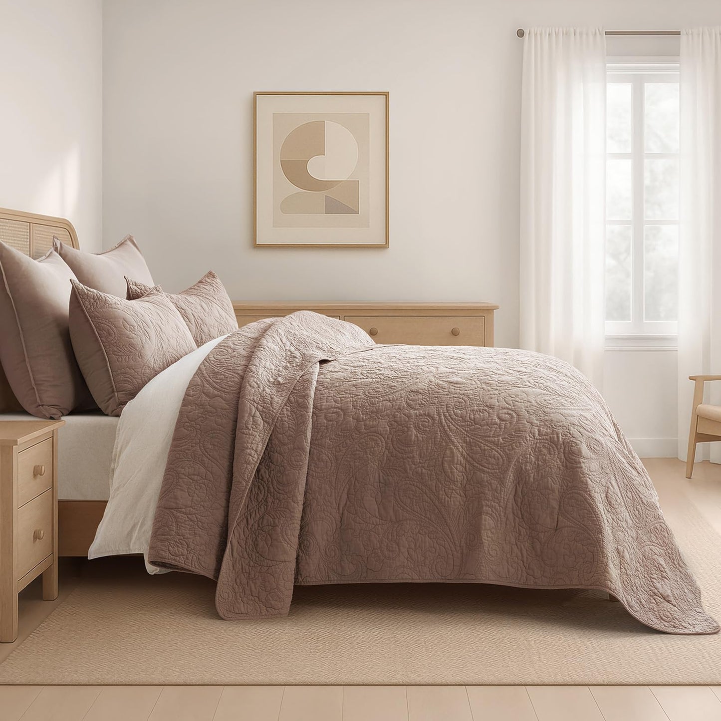 100% Cotton Scallop Quilt Set