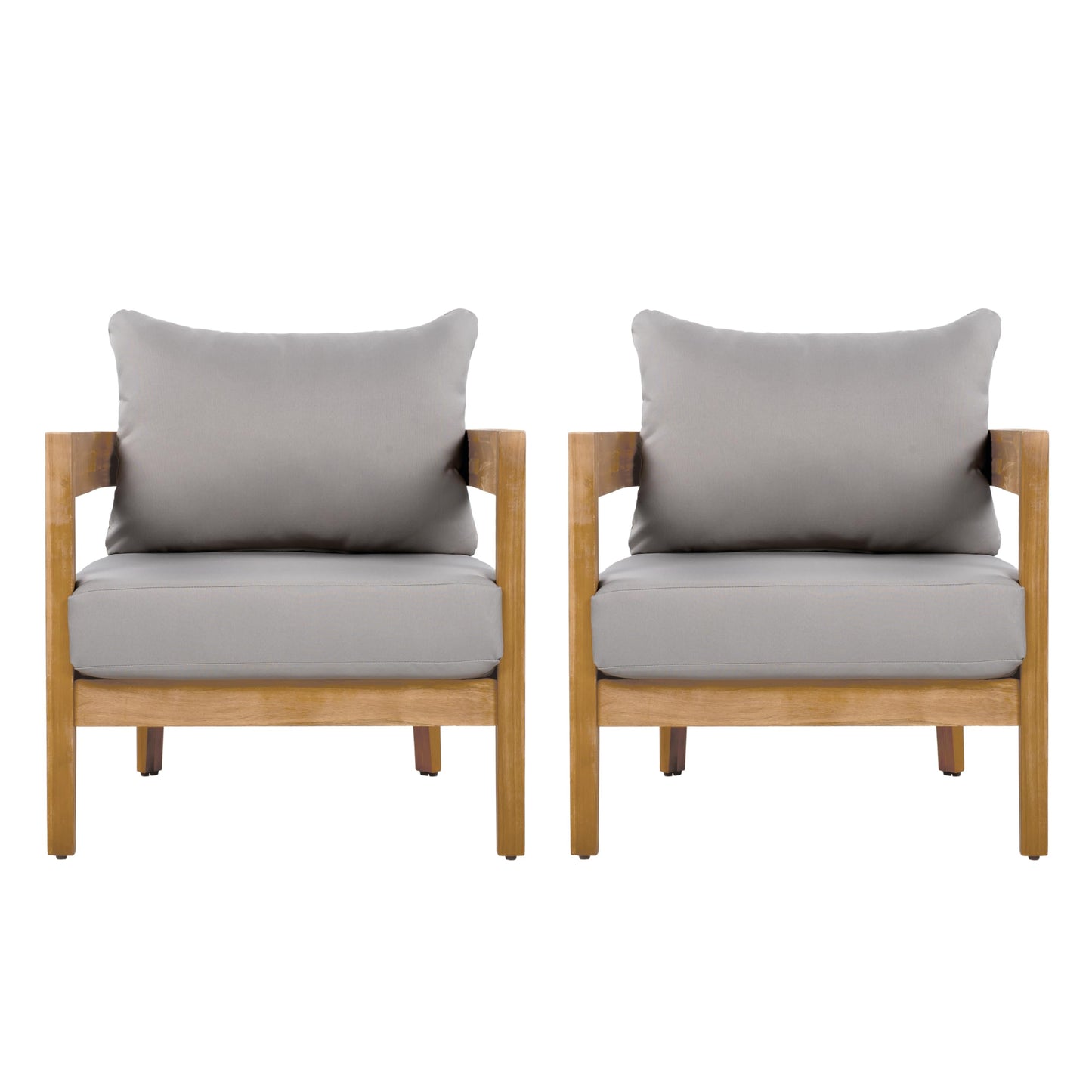 Outdoor Club Chairs with Cushions (Set of 2)