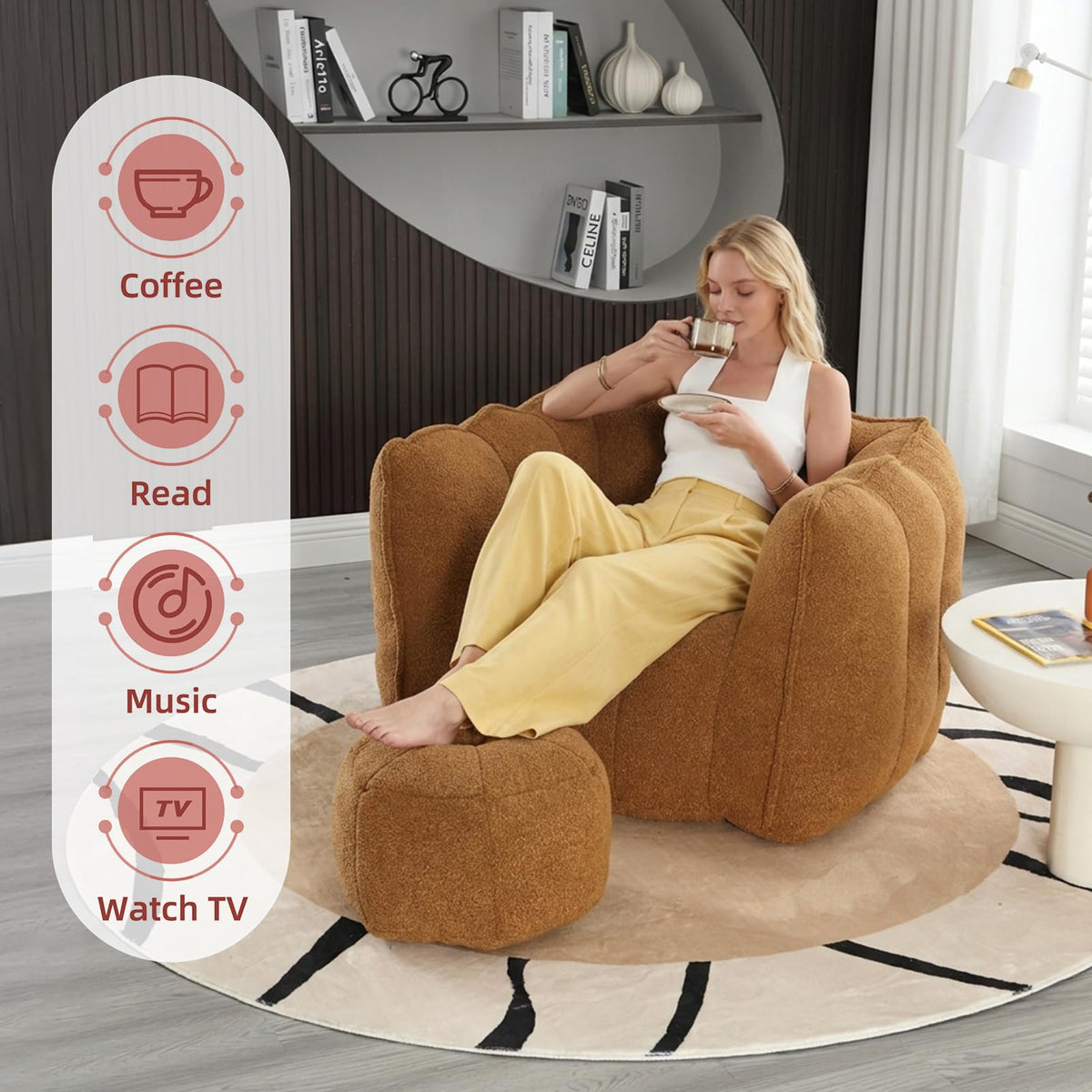 Bean Bag Couch with Ottoman