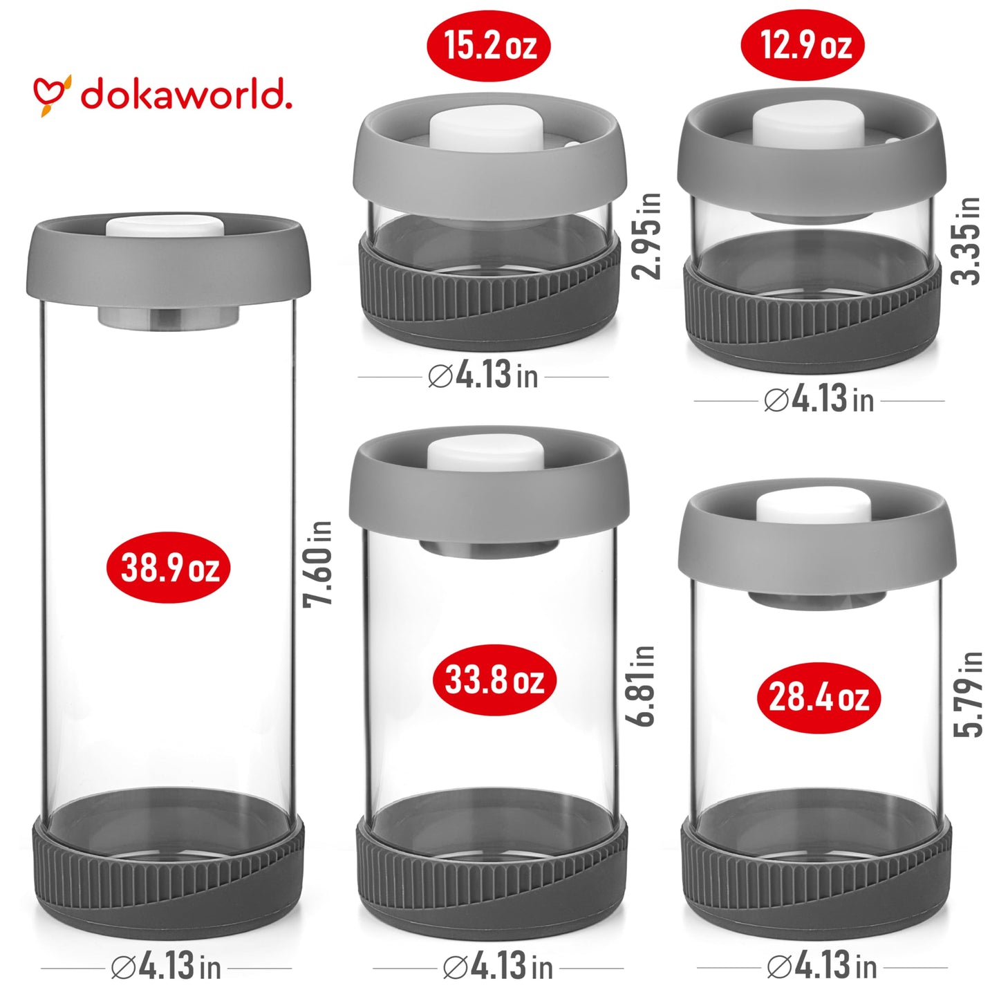 Glass Container Set with Acacia Lids - 4 Stackable Meal Prep Containers. Durable heat resistant Inert Borosilicate Glass