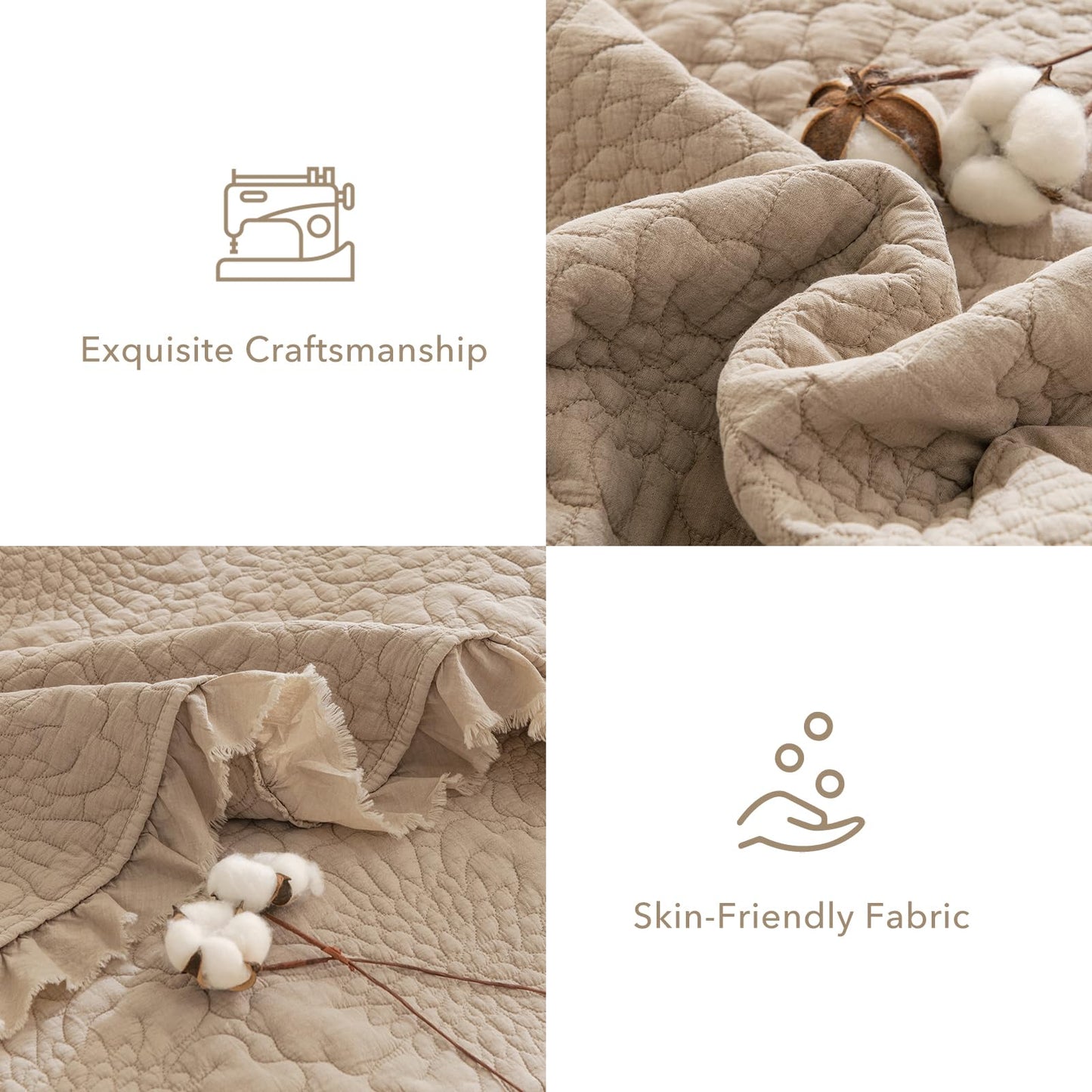 Cotton Oversized Quilt Bedspread Set
