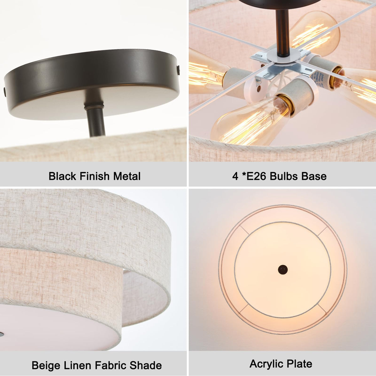 Semi Flush Mount Ceiling Fixture