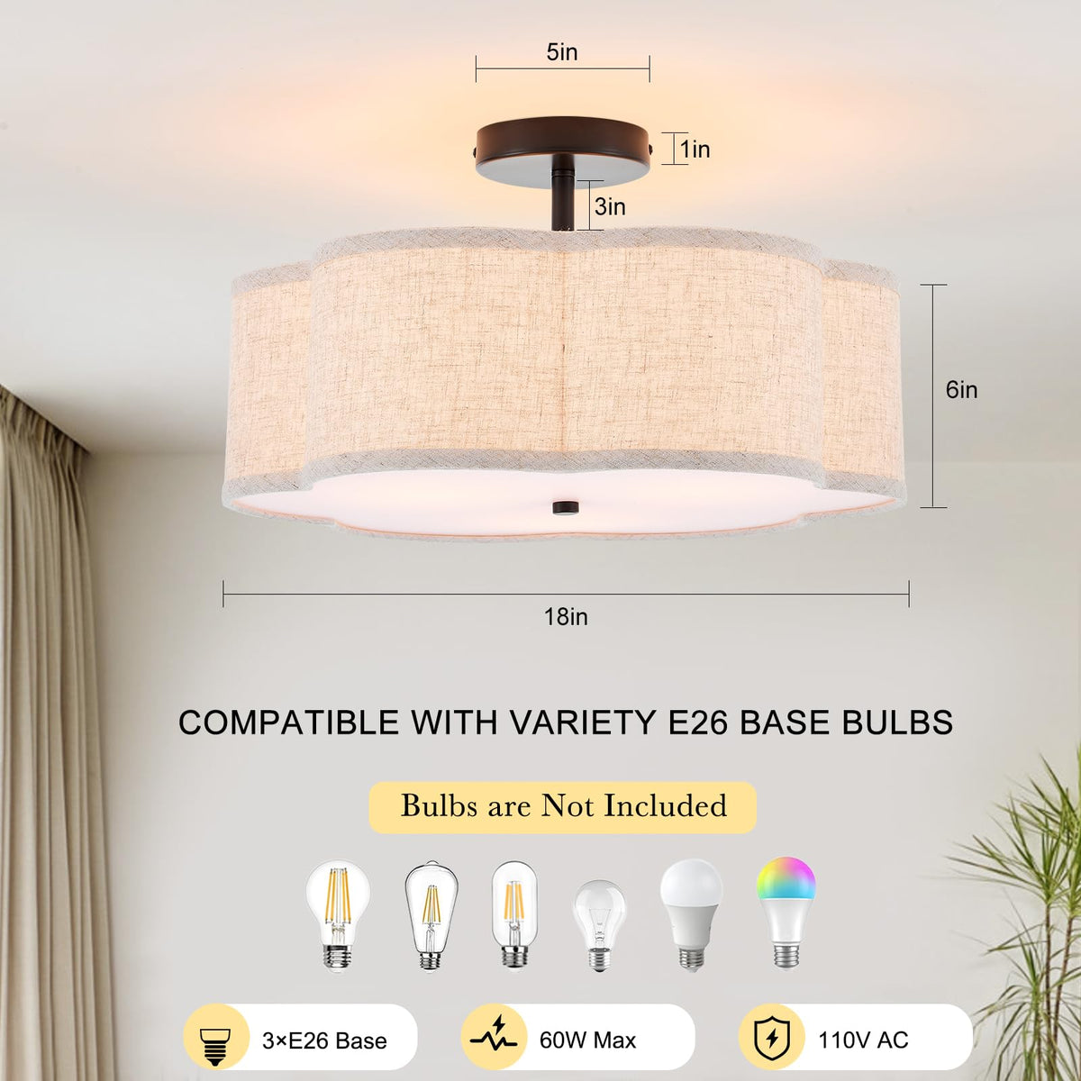 Semi Flush Mount Ceiling Fixture