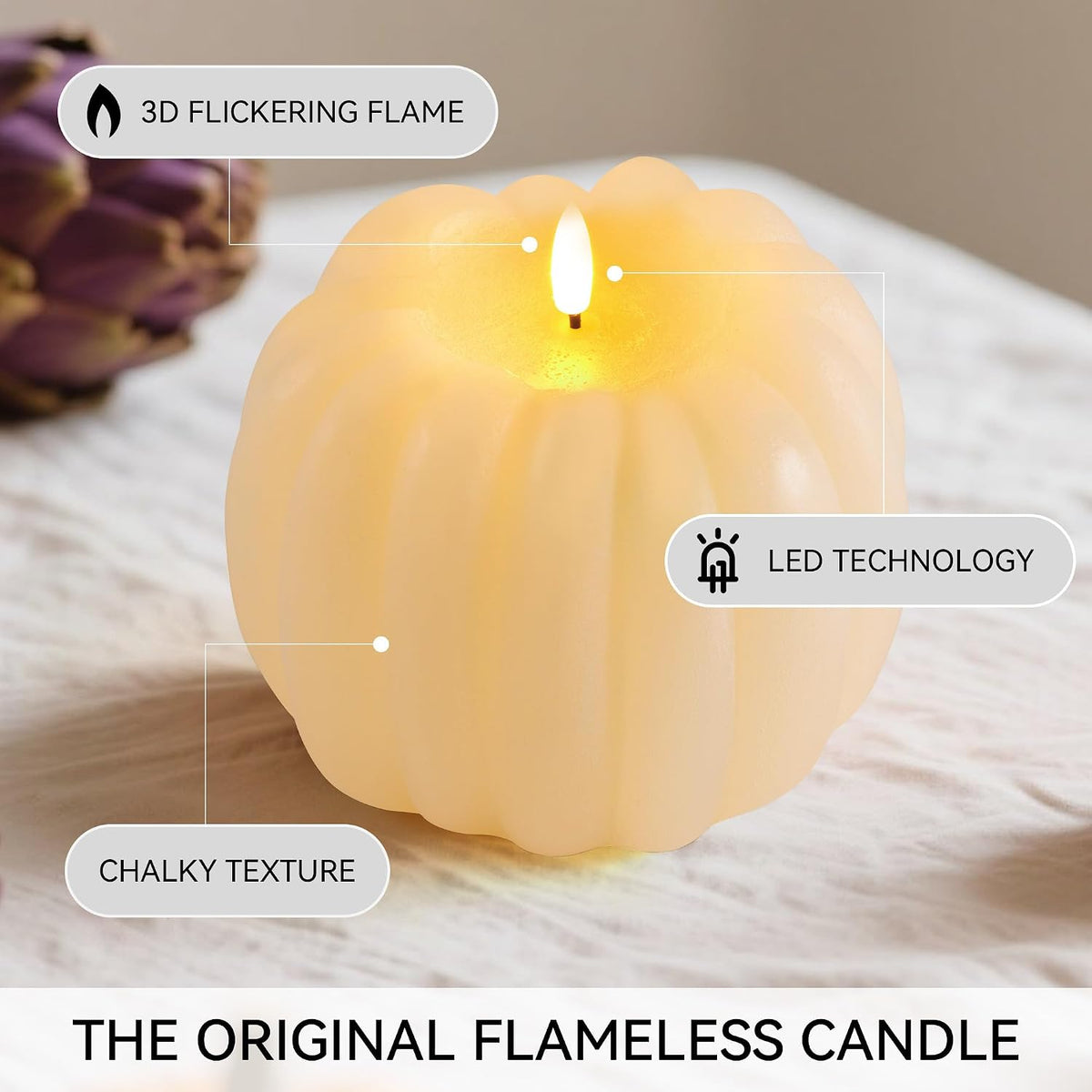 Flameless Pumpkin Candle with Remote