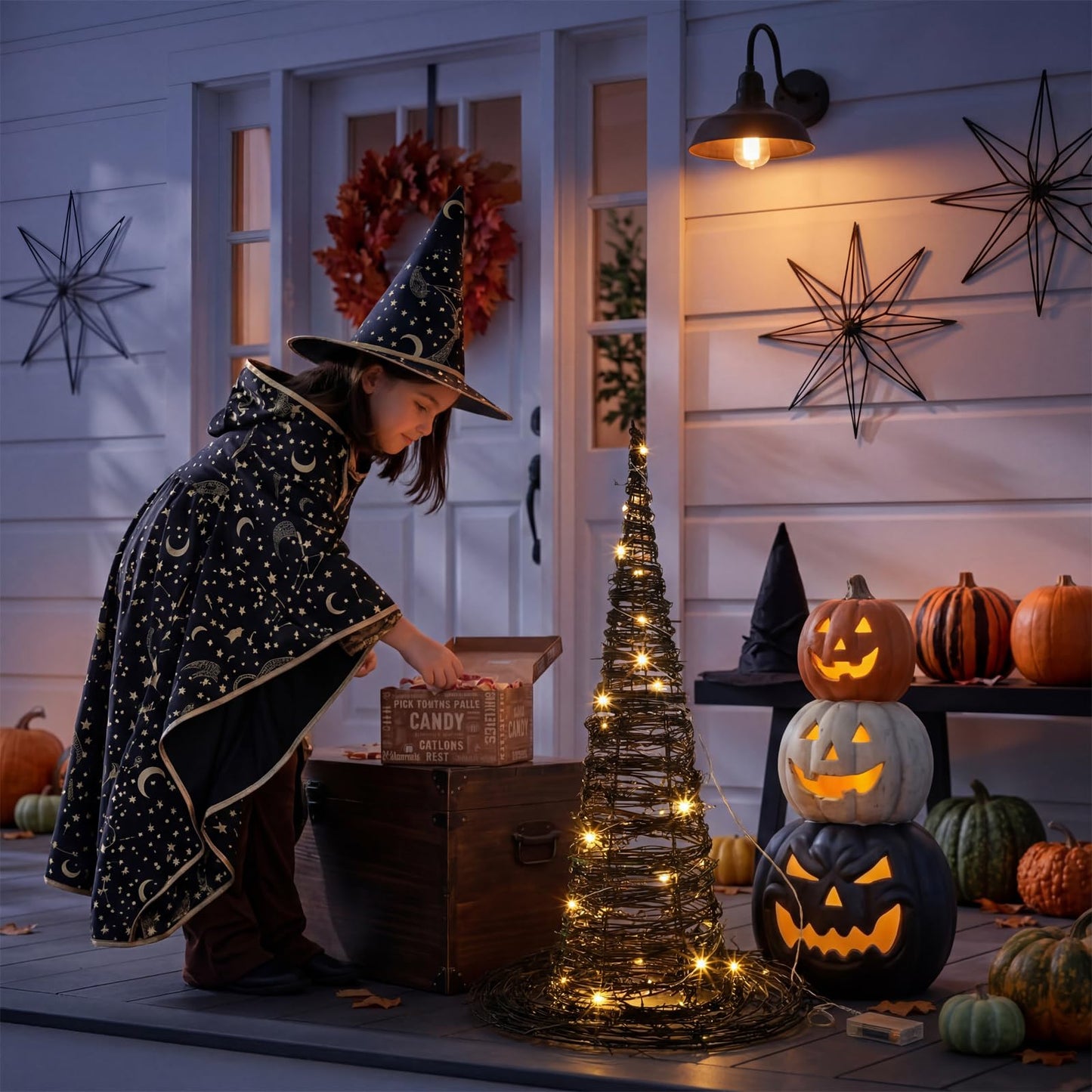 Woven Lit Fall Pumpkin