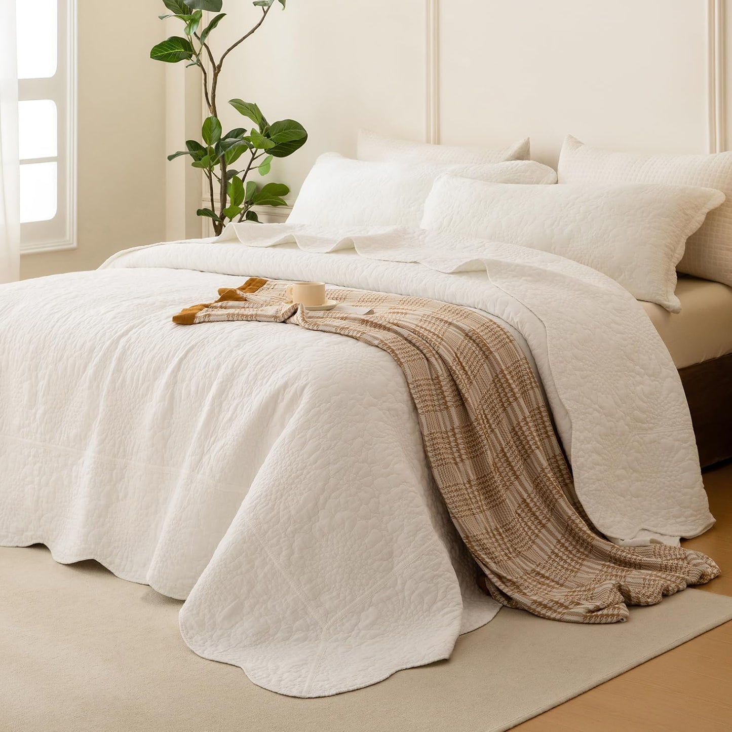 Cotton Oversized Quilt Bedspread Set