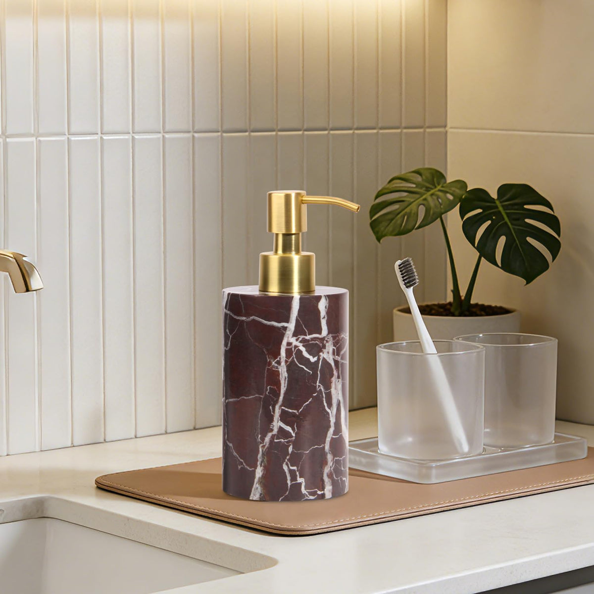 Natural Calacatta Viola Marble Soap Dispenser